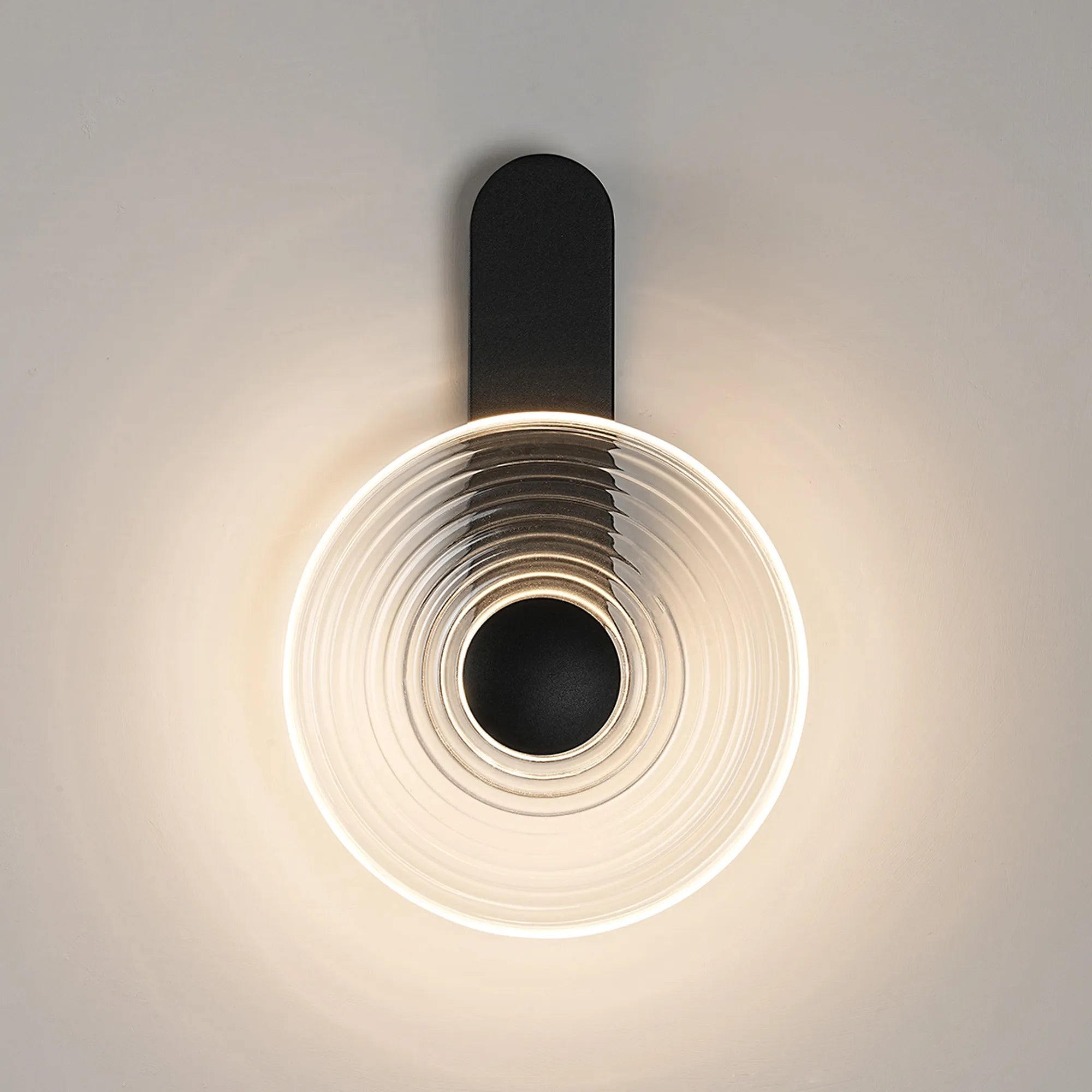 Milton Wall Lamp - Satin Black & Clear