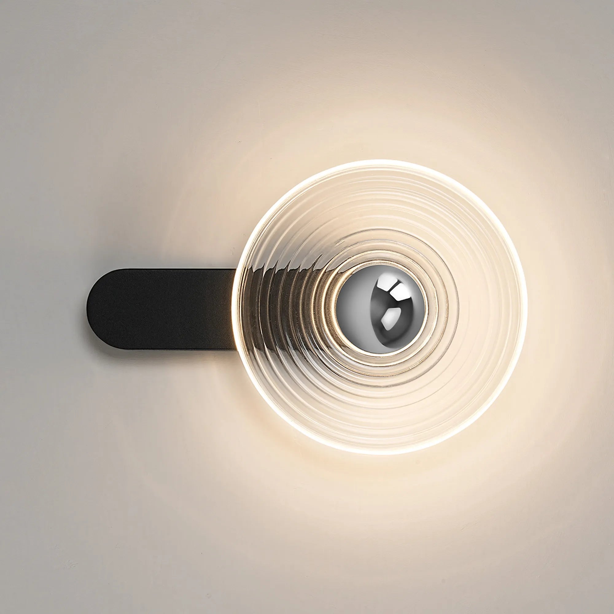 Milton Wall Lamp - Satin Black & Clear & Chrome