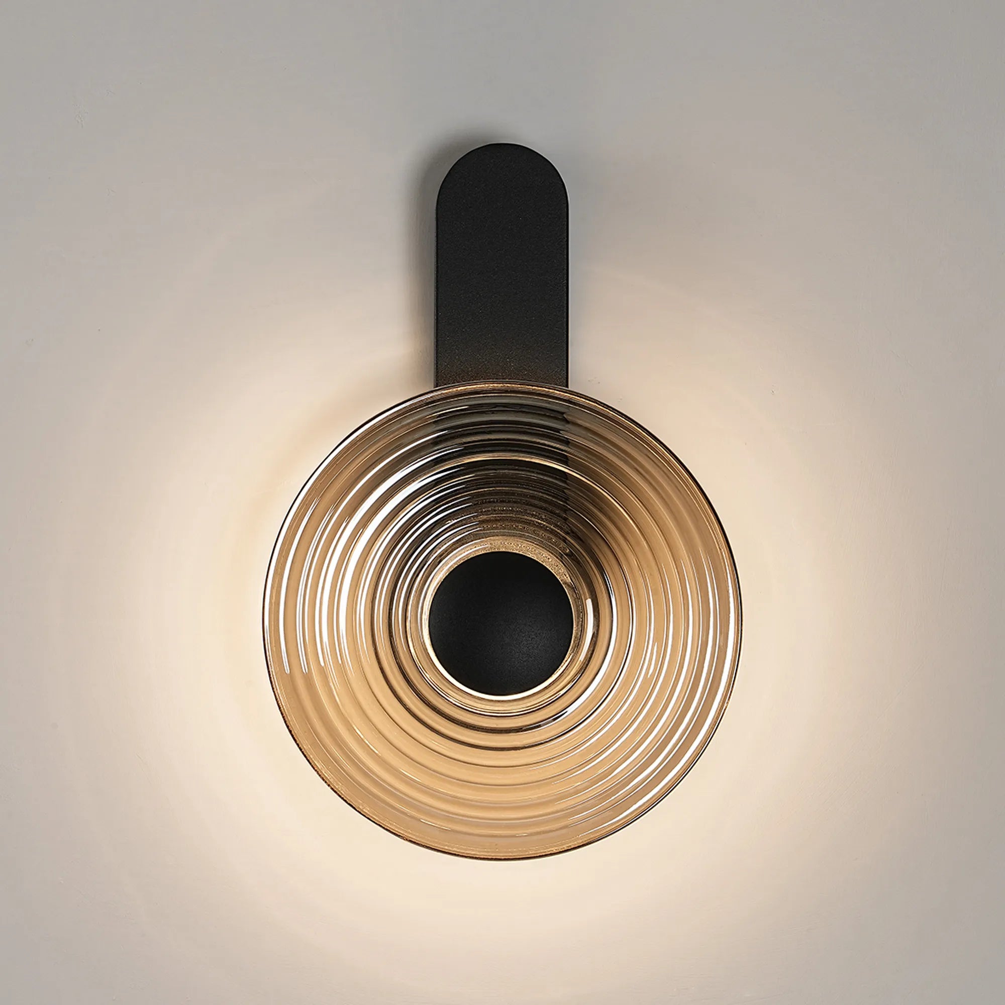 Milton Wall Lamp - Satin Black & Smoke