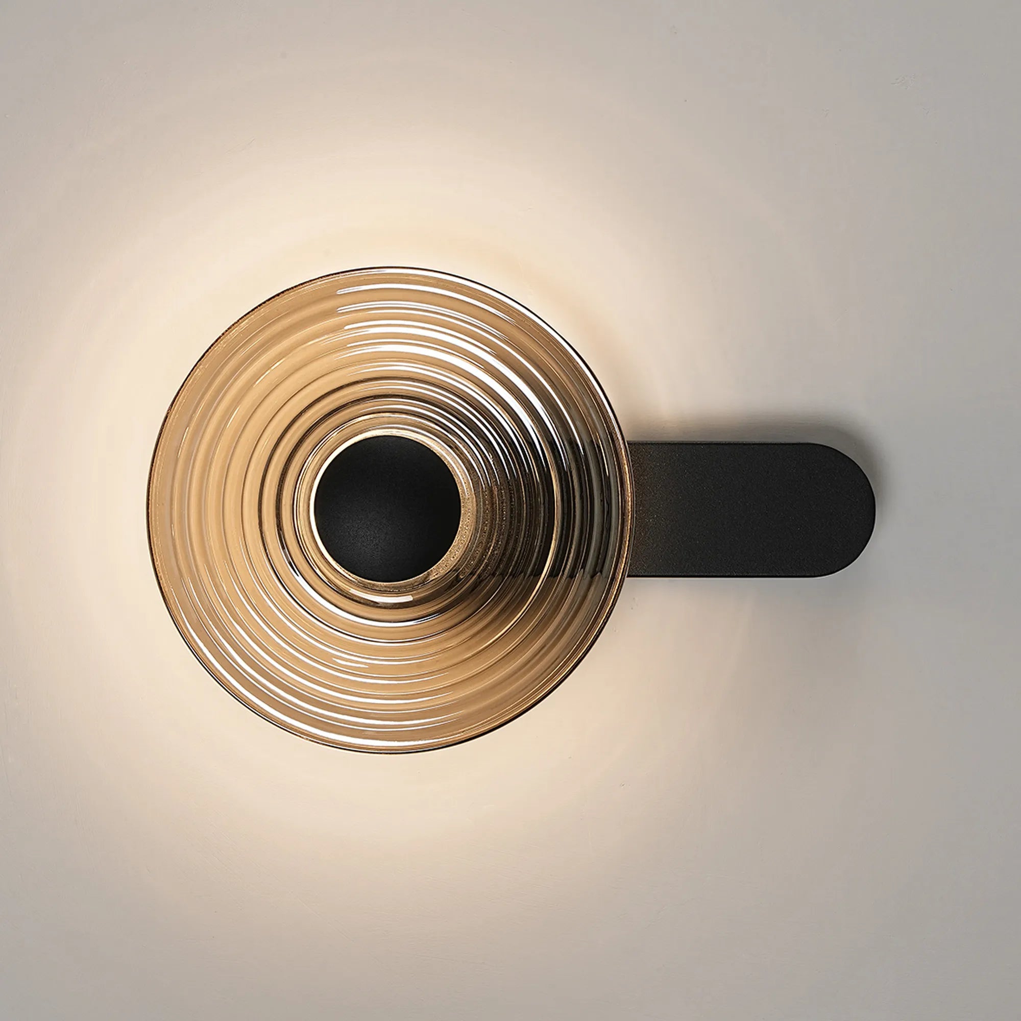 Milton Wall Lamp - Satin Black & Smoke