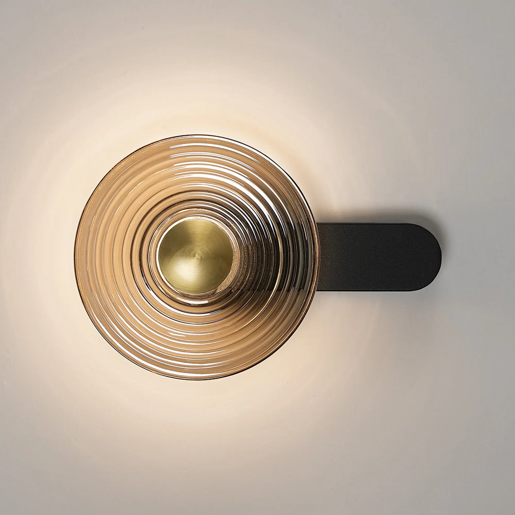 Milton Wall Lamp - Satin Black & Smoke & Brass