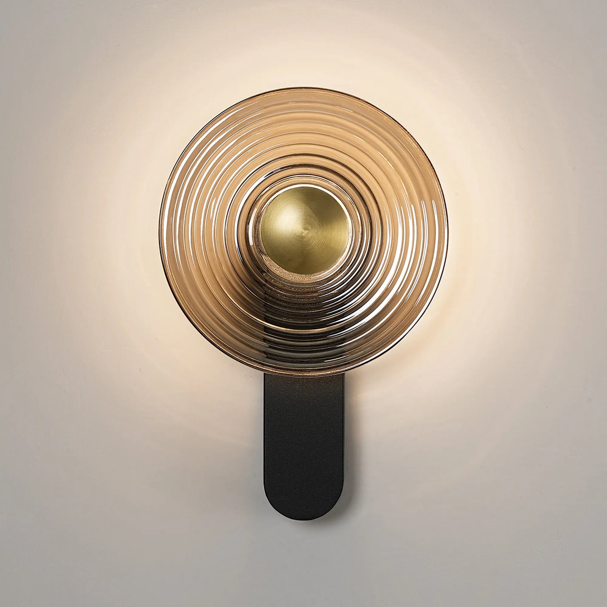 Milton Wall Lamp - Satin Black & Smoke & Brass