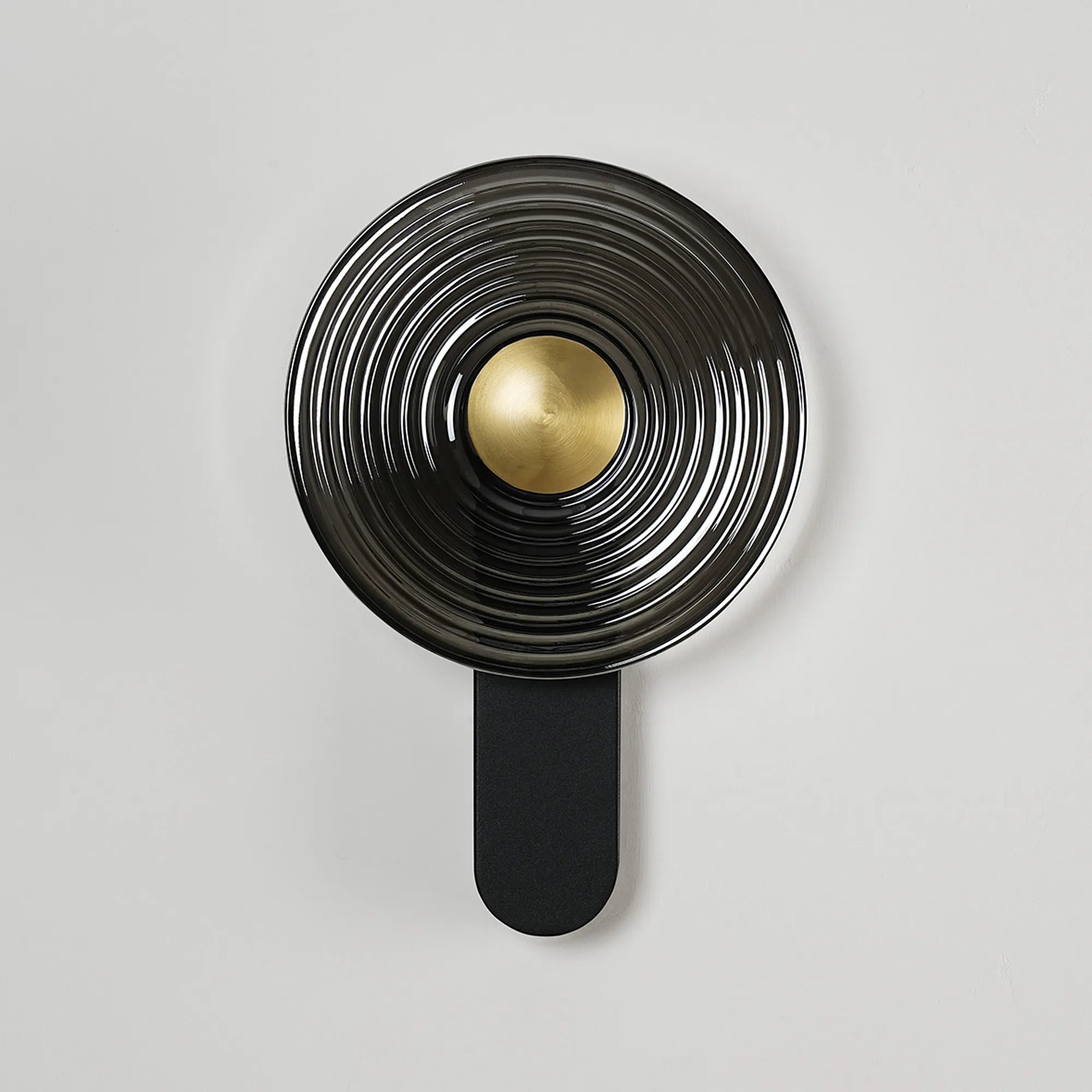 Milton Wall Lamp - Satin Black & Smoke & Brass