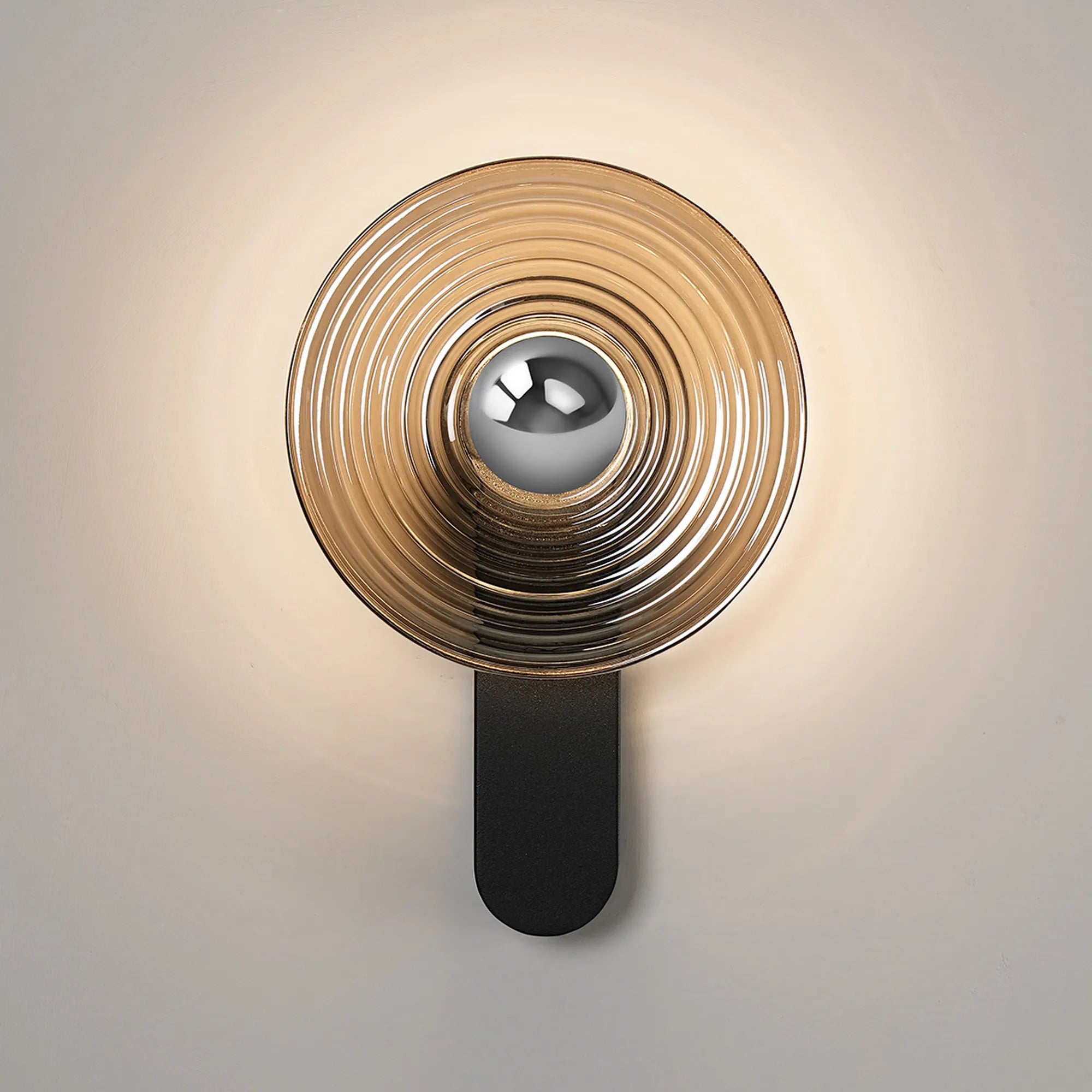 Milton Wall Lamp - Satin Black & Smoke & Chrome