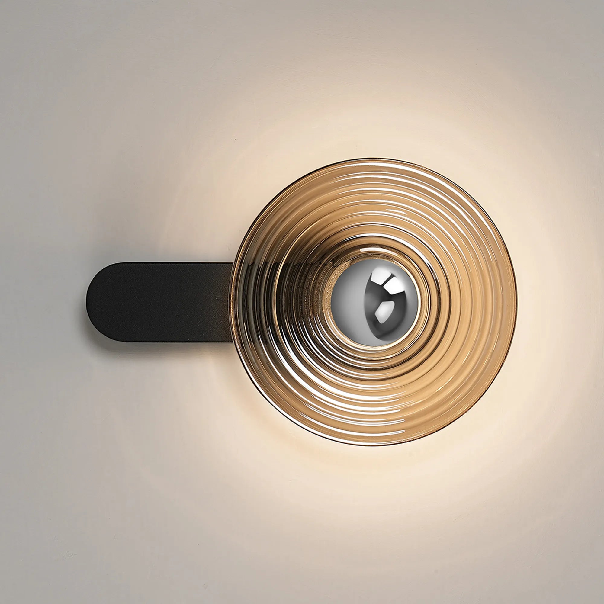 Milton Wall Lamp - Satin Black & Smoke & Chrome