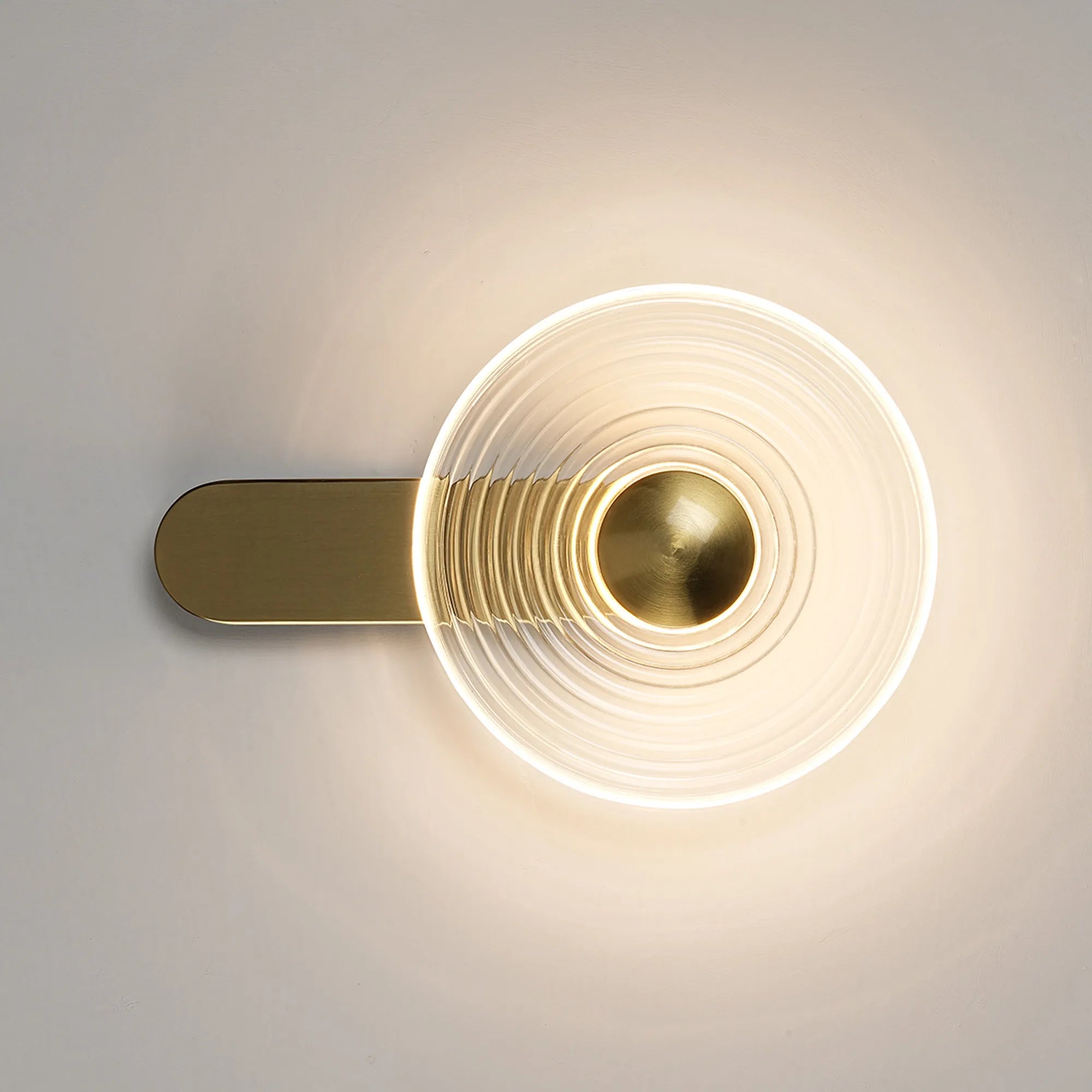 Milton Wall Lamp - Brass & Clear