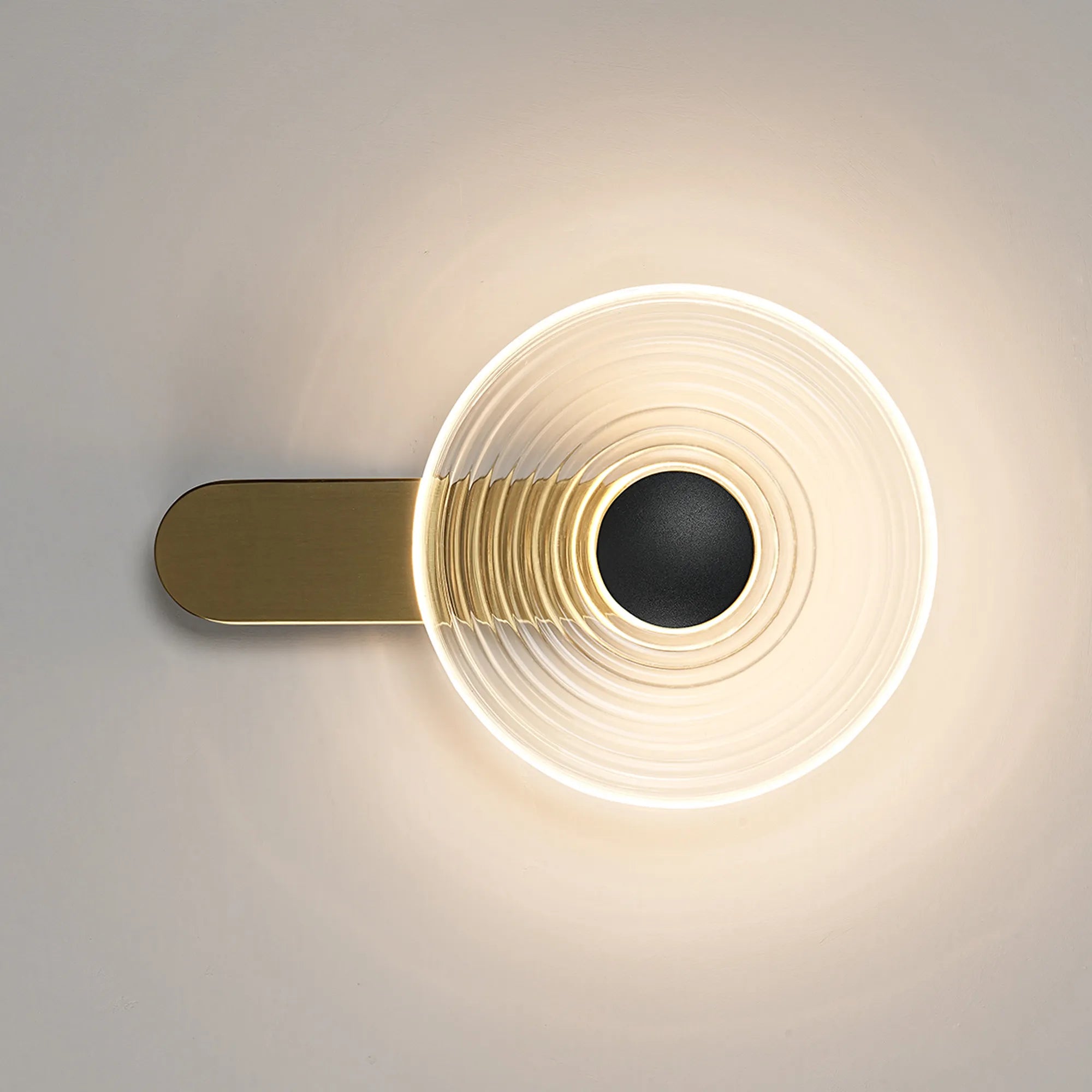 Milton Wall Lamp - Brass & Clear & Satin Black