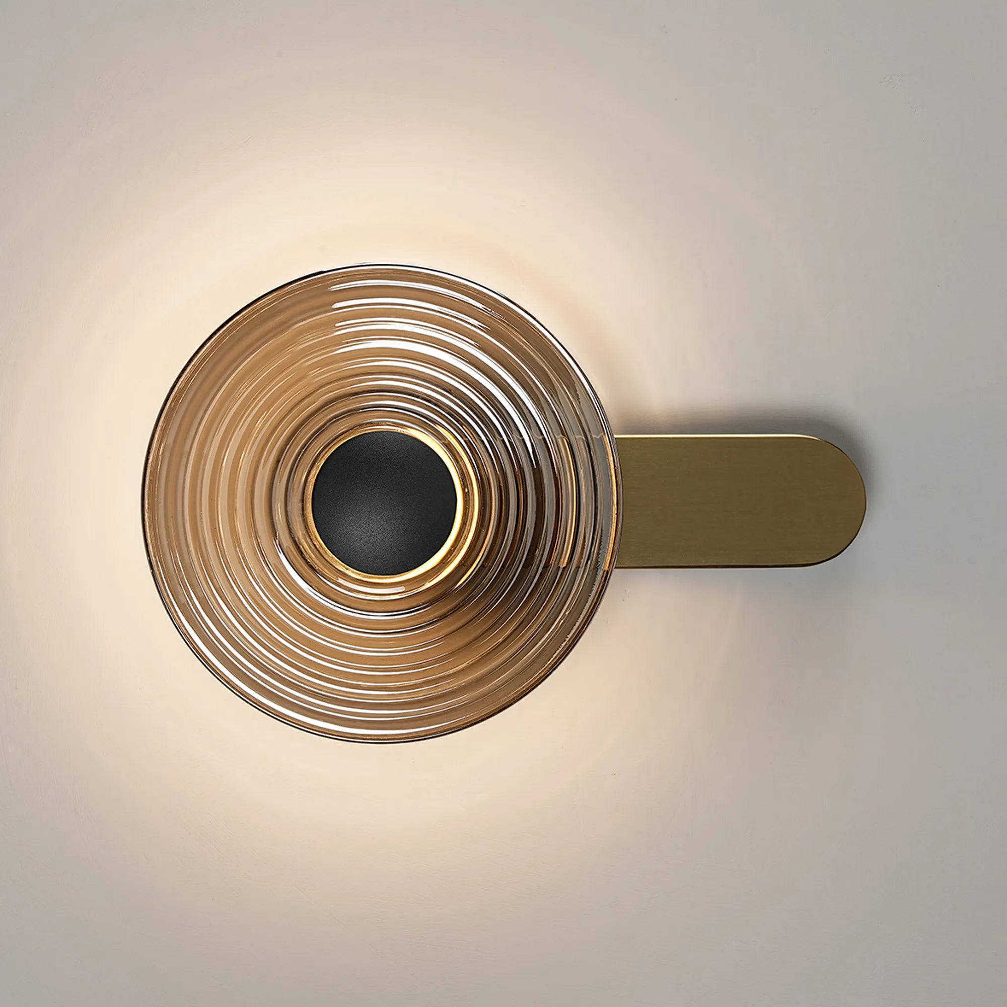 Milton Wall Lamp - Brass & Smoke & Satin Black