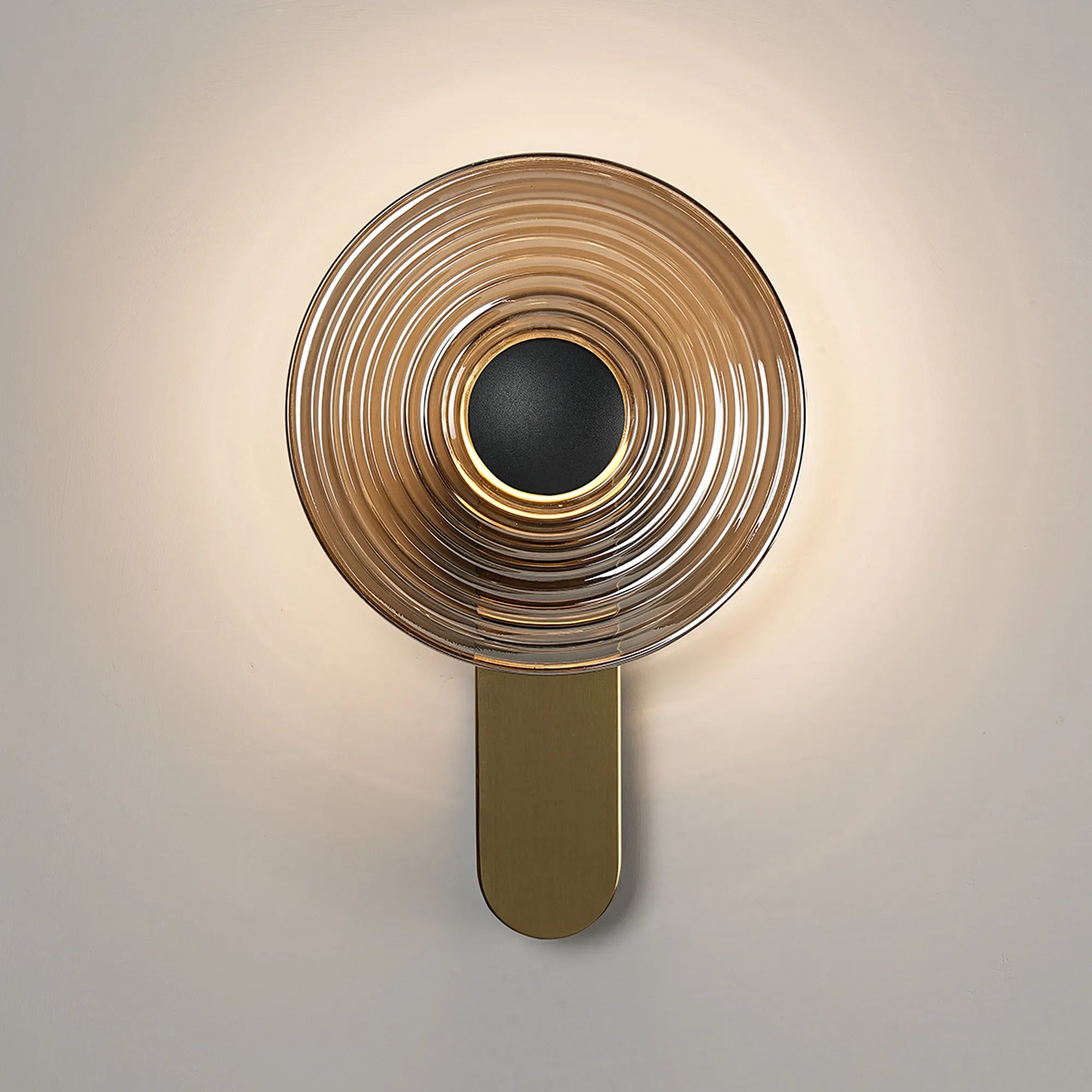 Milton Wall Lamp - Brass & Smoke & Satin Black