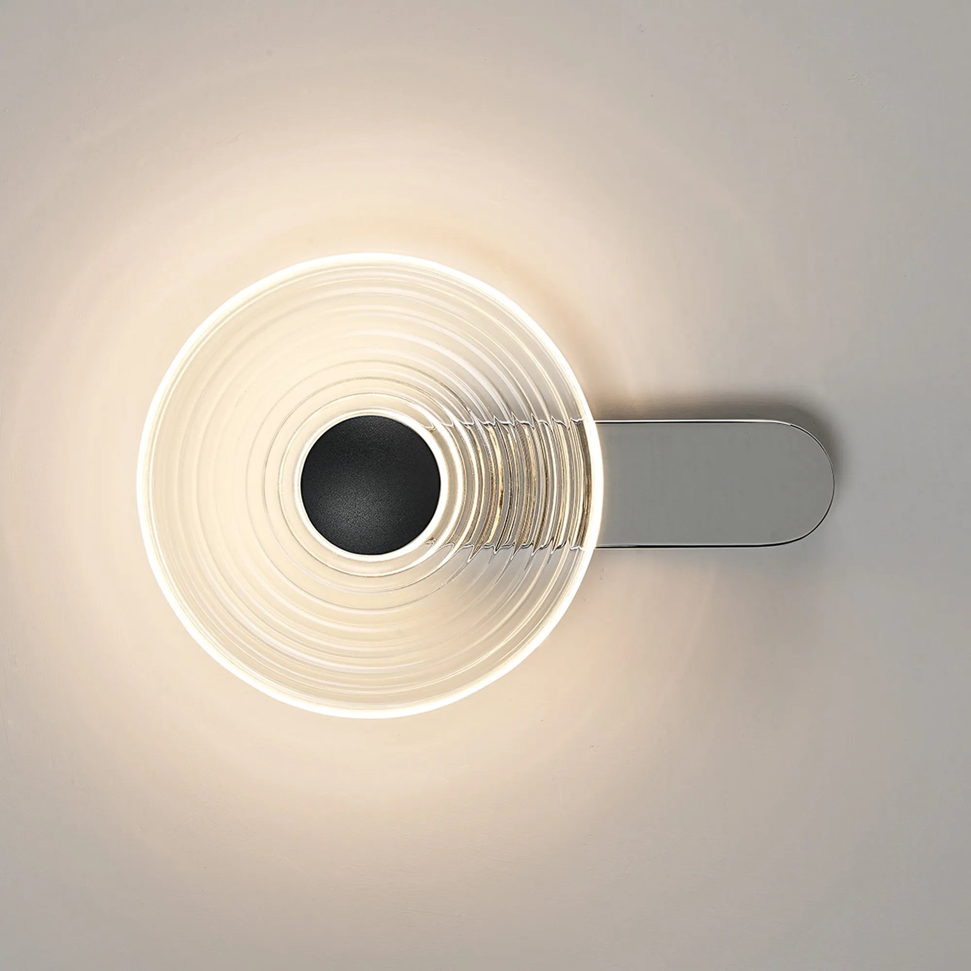 Milton Wall Lamp - Chrome & Clear & Satin Black