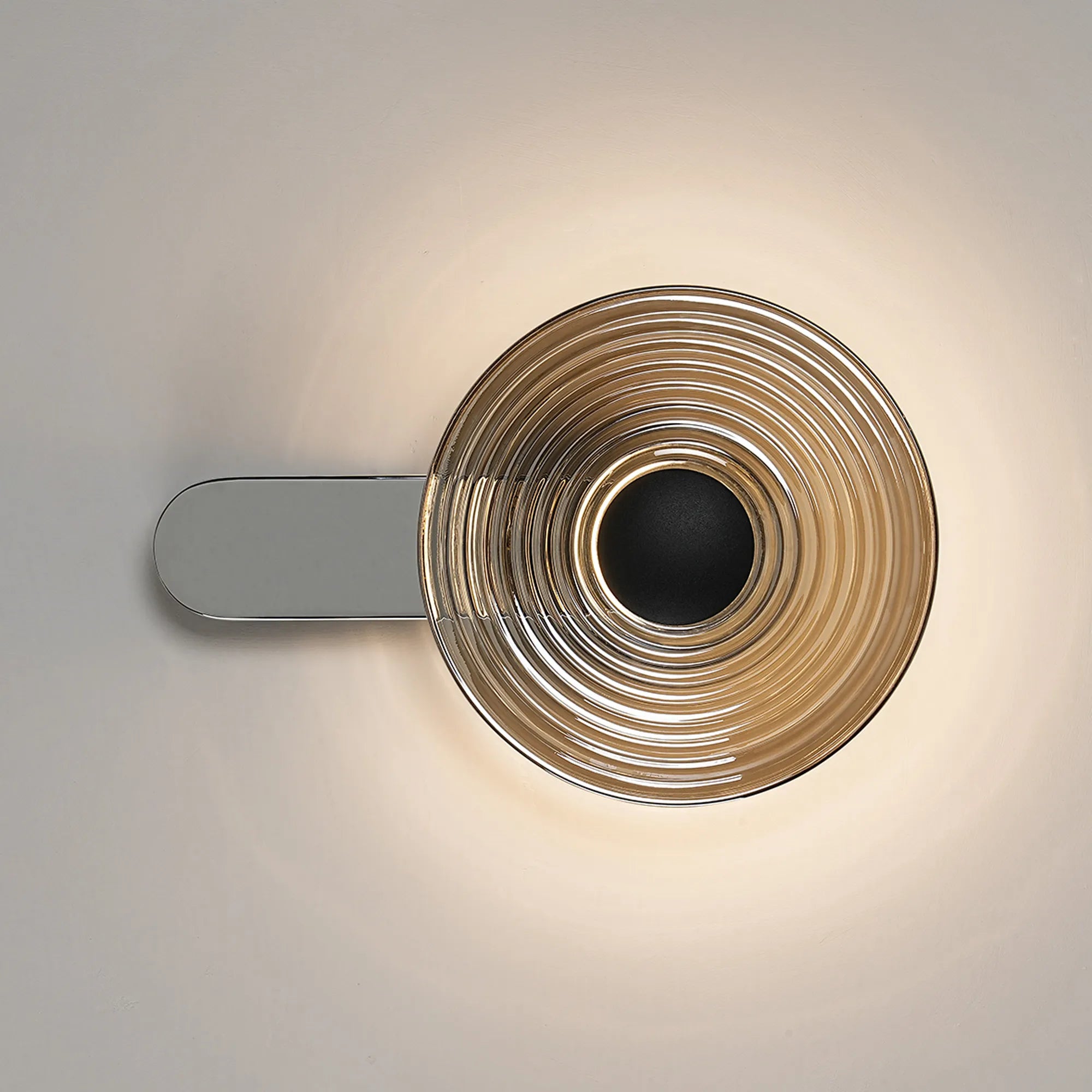 Milton Wall Lamp - Chrome & Smoke & Satin Black