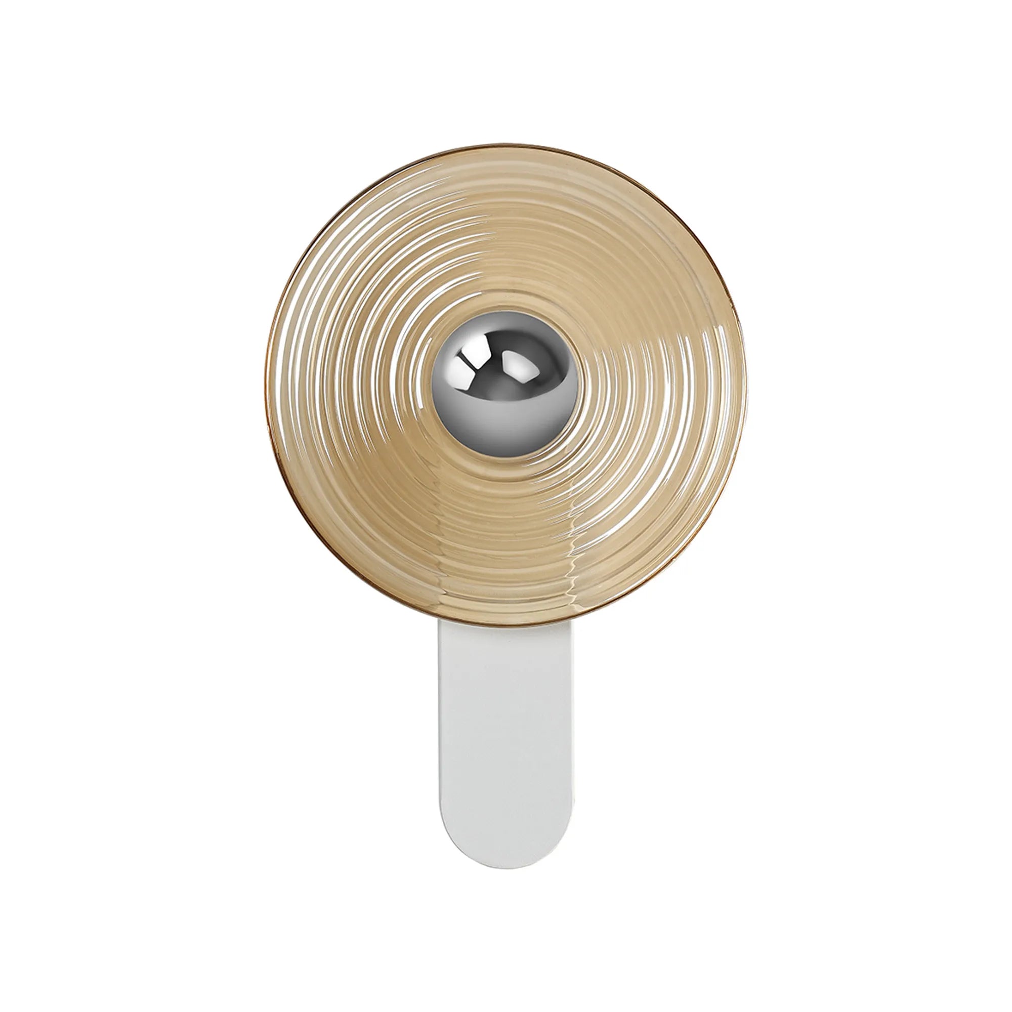 Milton Wall Lamp - Satin White & Amber & Chrome