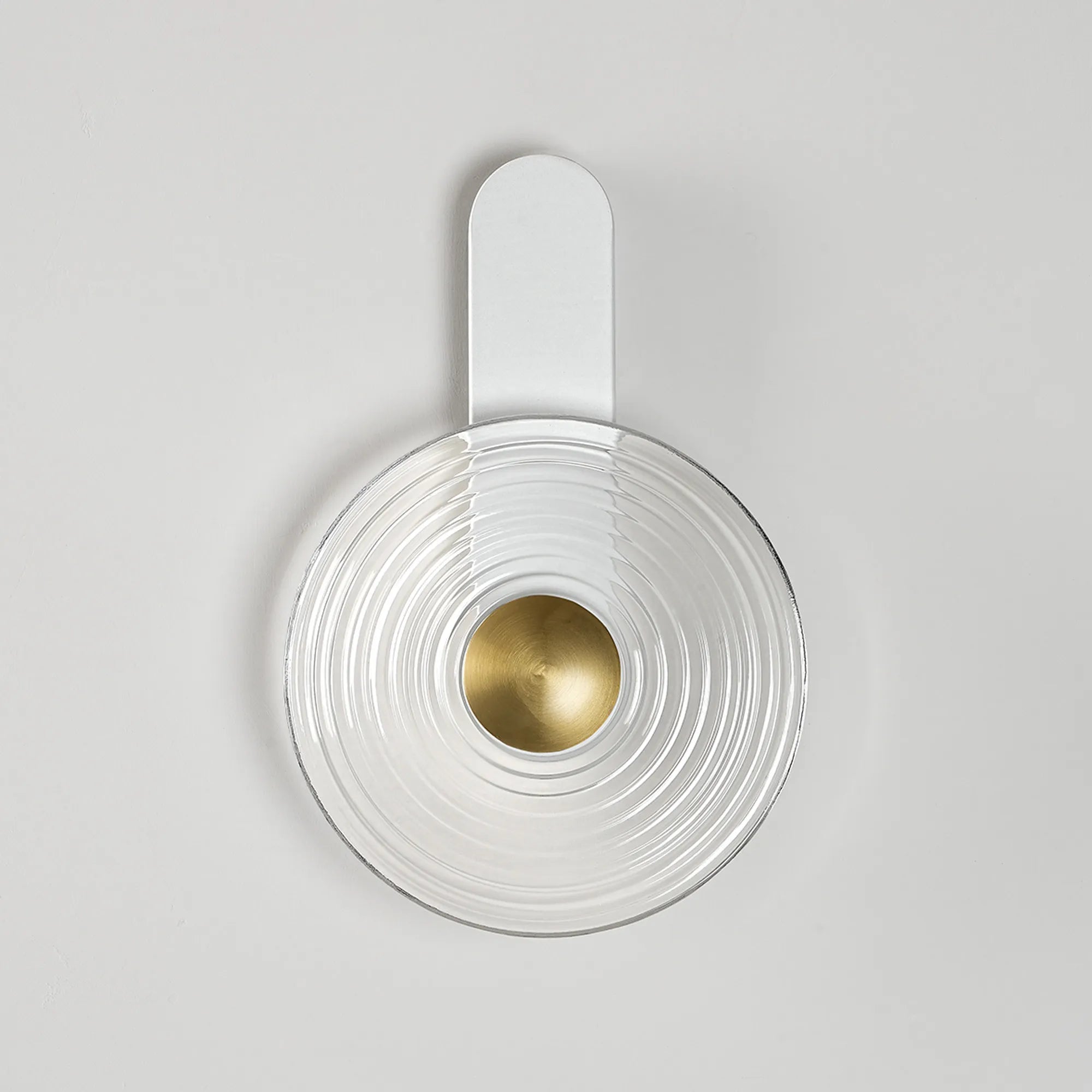 Milton Wall Lamp - Satin White & Clear & Brass,