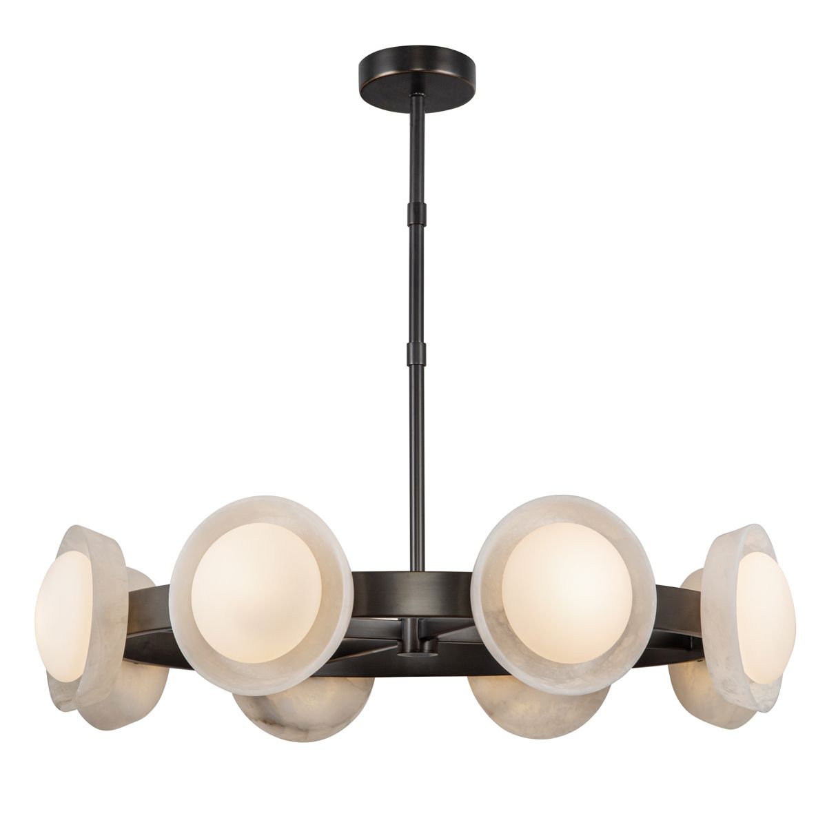 Quintiesse Alonso 8 Light LED Chandelier Pendant - Urban Bronze