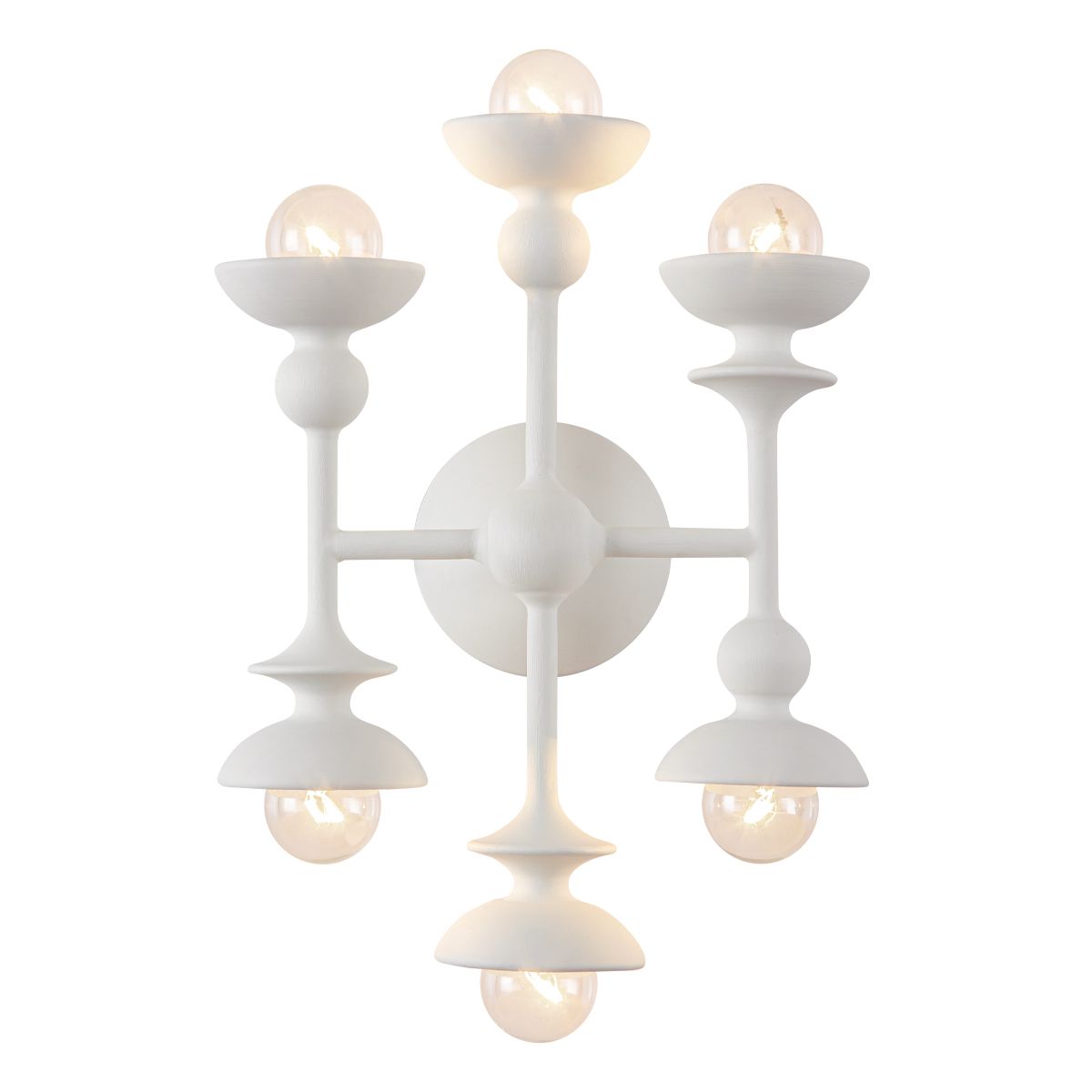 Quintiesse Cadence 6 Light Wall Light - Antique White