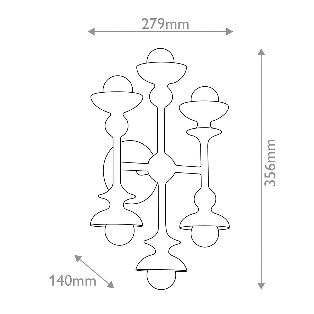 Quintiesse Cadence 6 Light Wall Light - Antique White