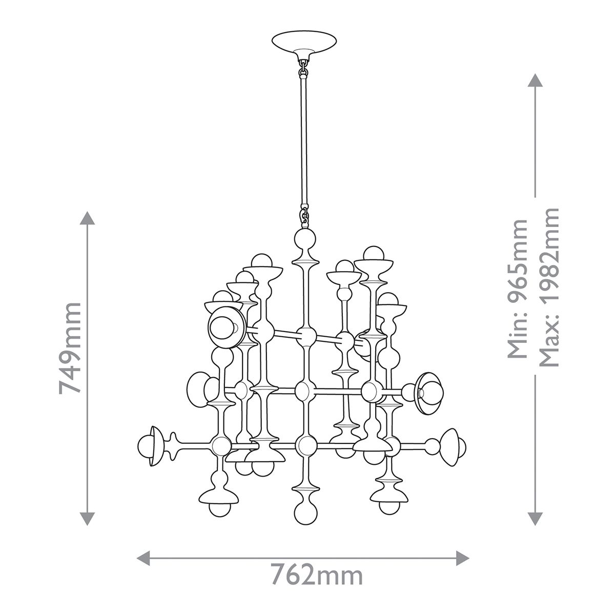 Quintiesse Cadence 18 Light Chandelier - Antique White