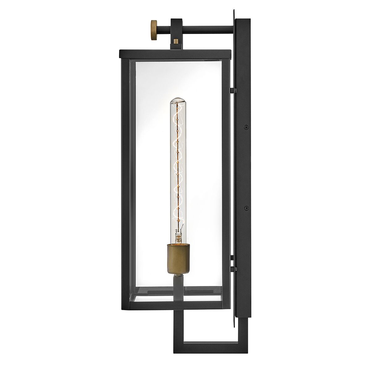 Quintiesse Catalina 1 Light Large Wall Lantern - Black with Burnished Bronze accents