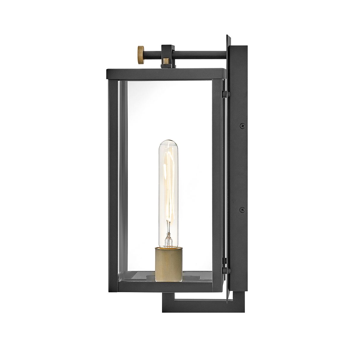 Quintiesse Catalina 1 Light Medium Wall Lantern - Black with Burnished Bronze accents