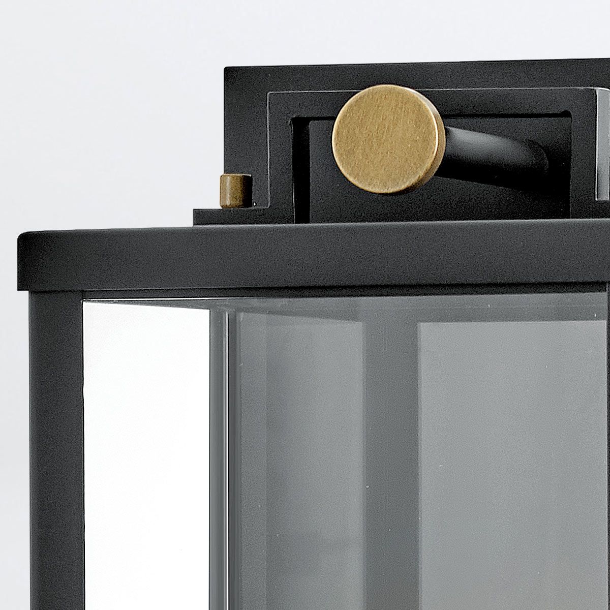 Quintiesse Catalina 1 Light Medium Wall Lantern - Black with Burnished Bronze accents