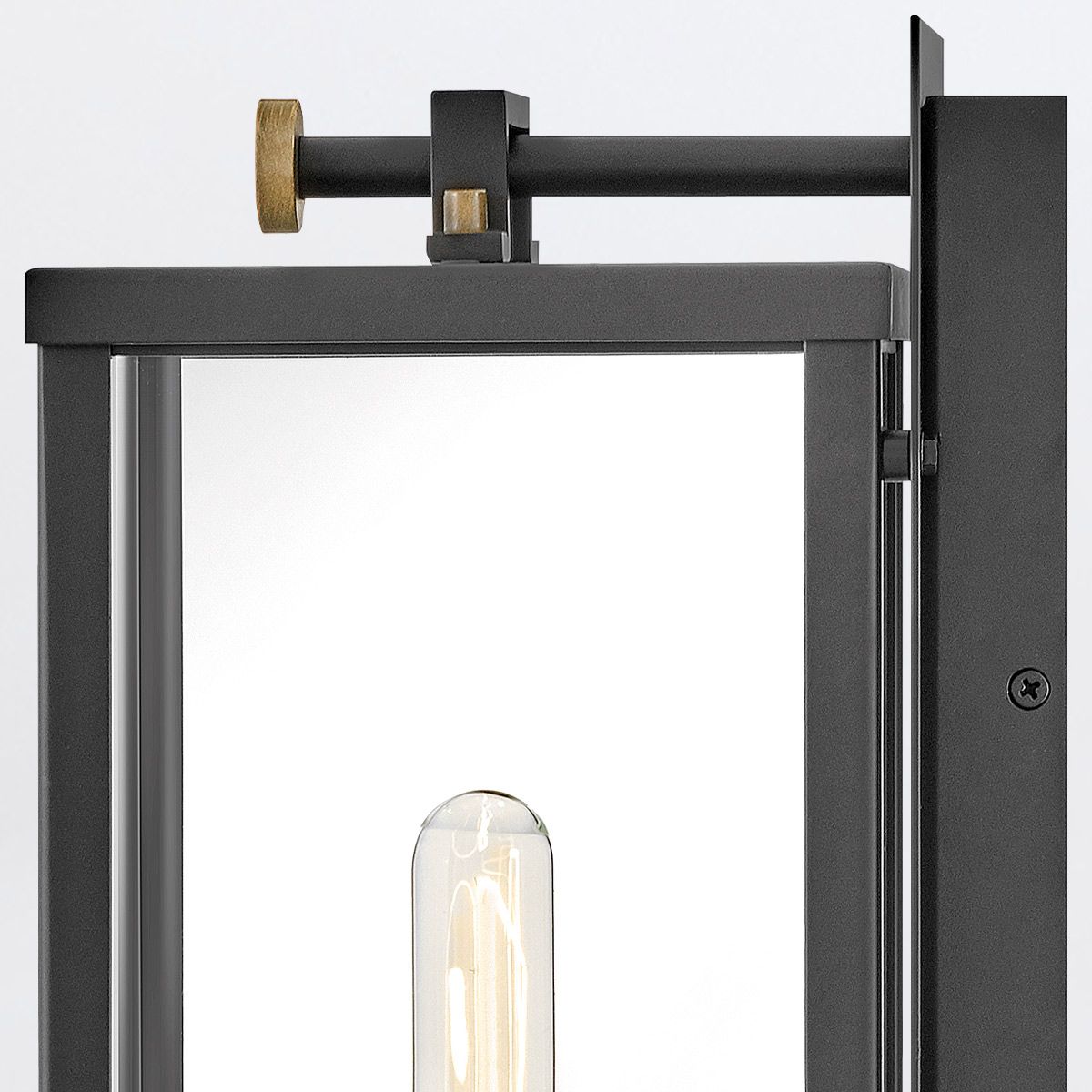 Quintiesse Catalina 1 Light Medium Wall Lantern - Black with Burnished Bronze accents