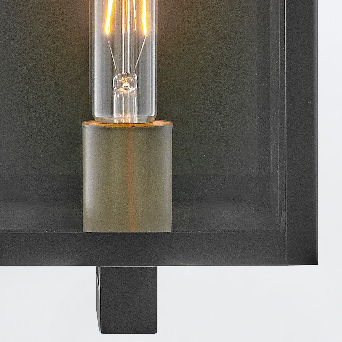 Quintiesse Catalina 1 Light Medium Wall Lantern - Black with Burnished Bronze accents