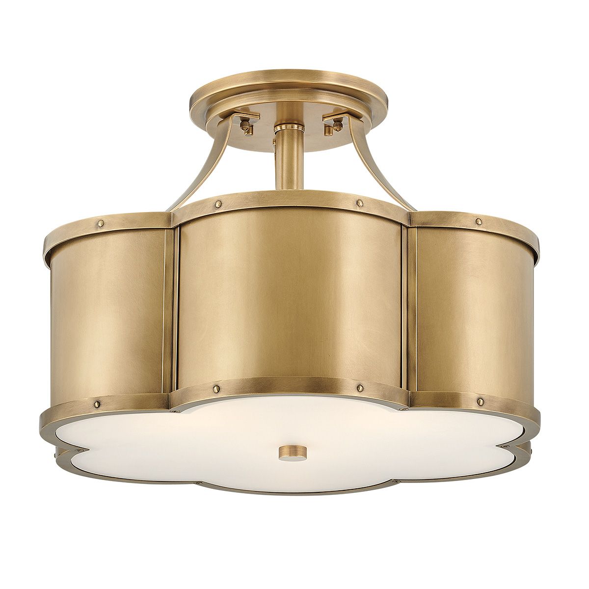 Quintiesse Chance 3 Light Medium Semi-Flush - Heritage Brass