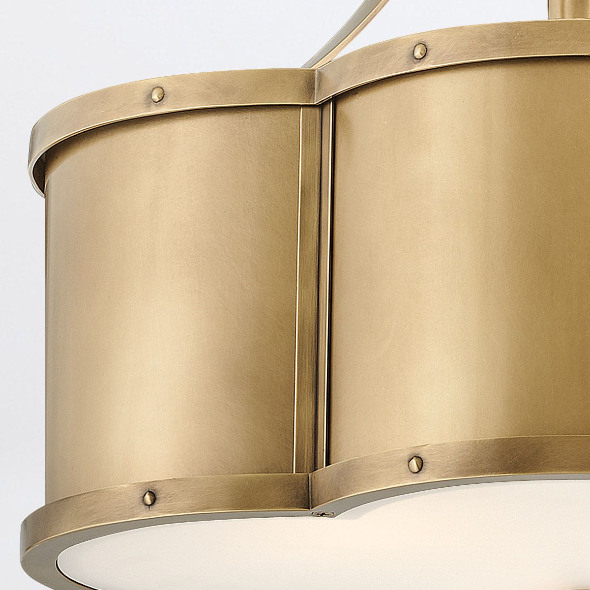 Quintiesse Chance 3 Light Medium Semi-Flush - Heritage Brass