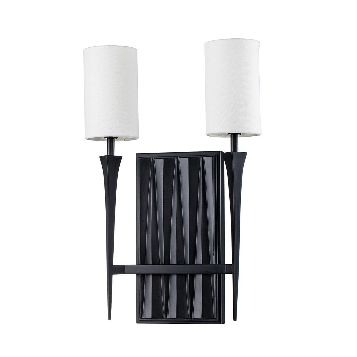 Quintiesse Crest 2 Light Wall Light - Matte Black