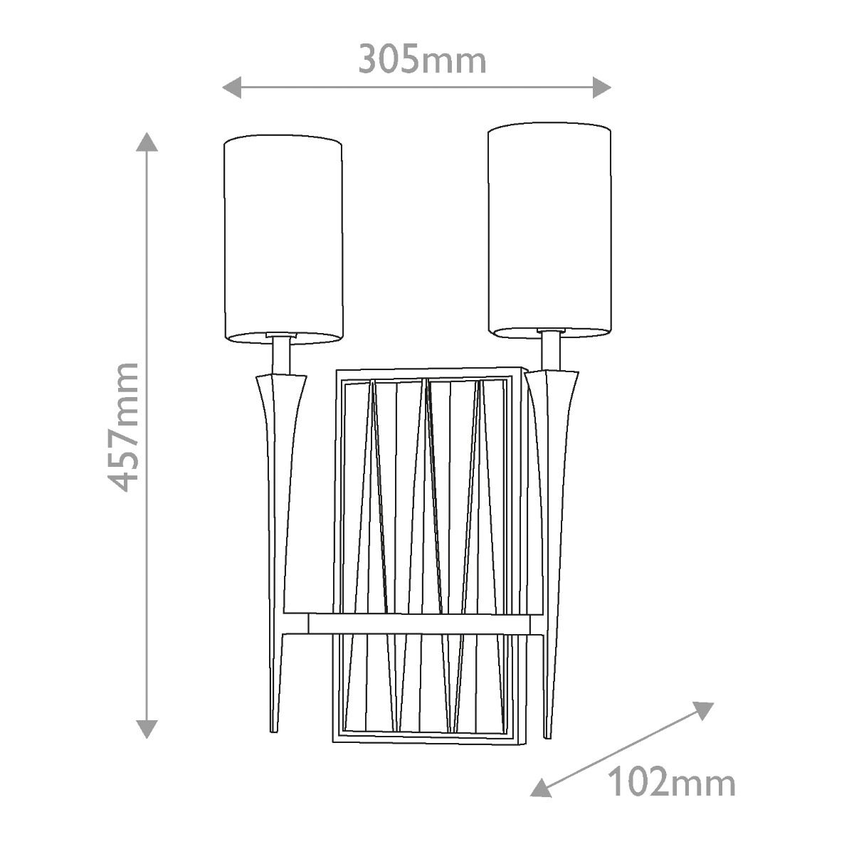 Quintiesse Crest 2 Light Wall Light - Matte Black
