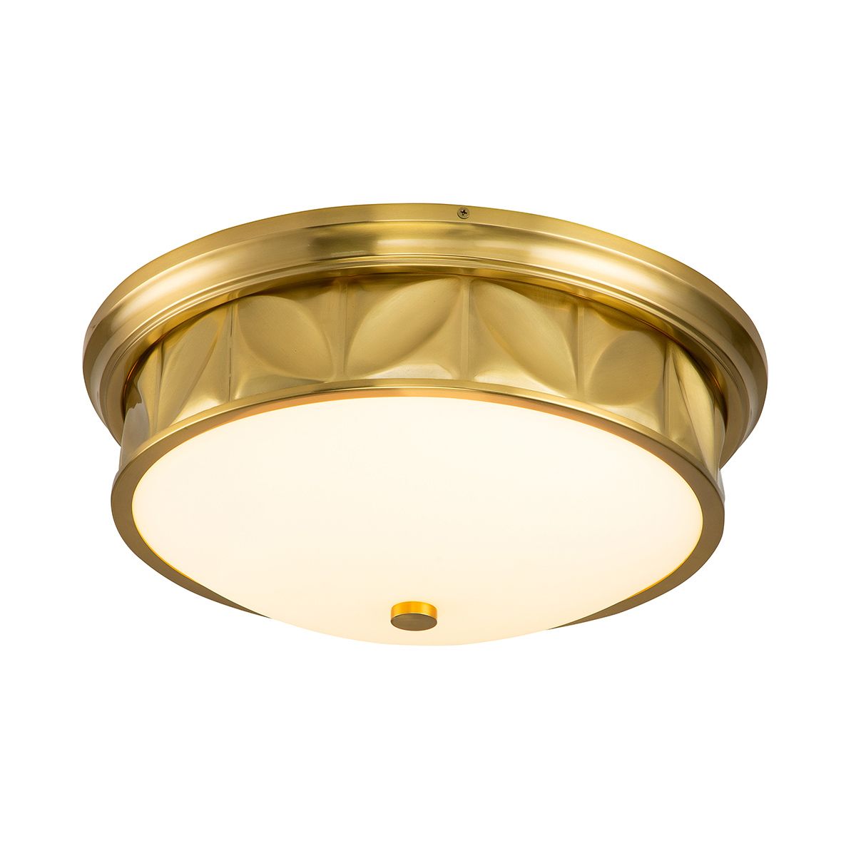 Quintiesse Epsilon 3 Light Ceiling Flush - Aged Brass