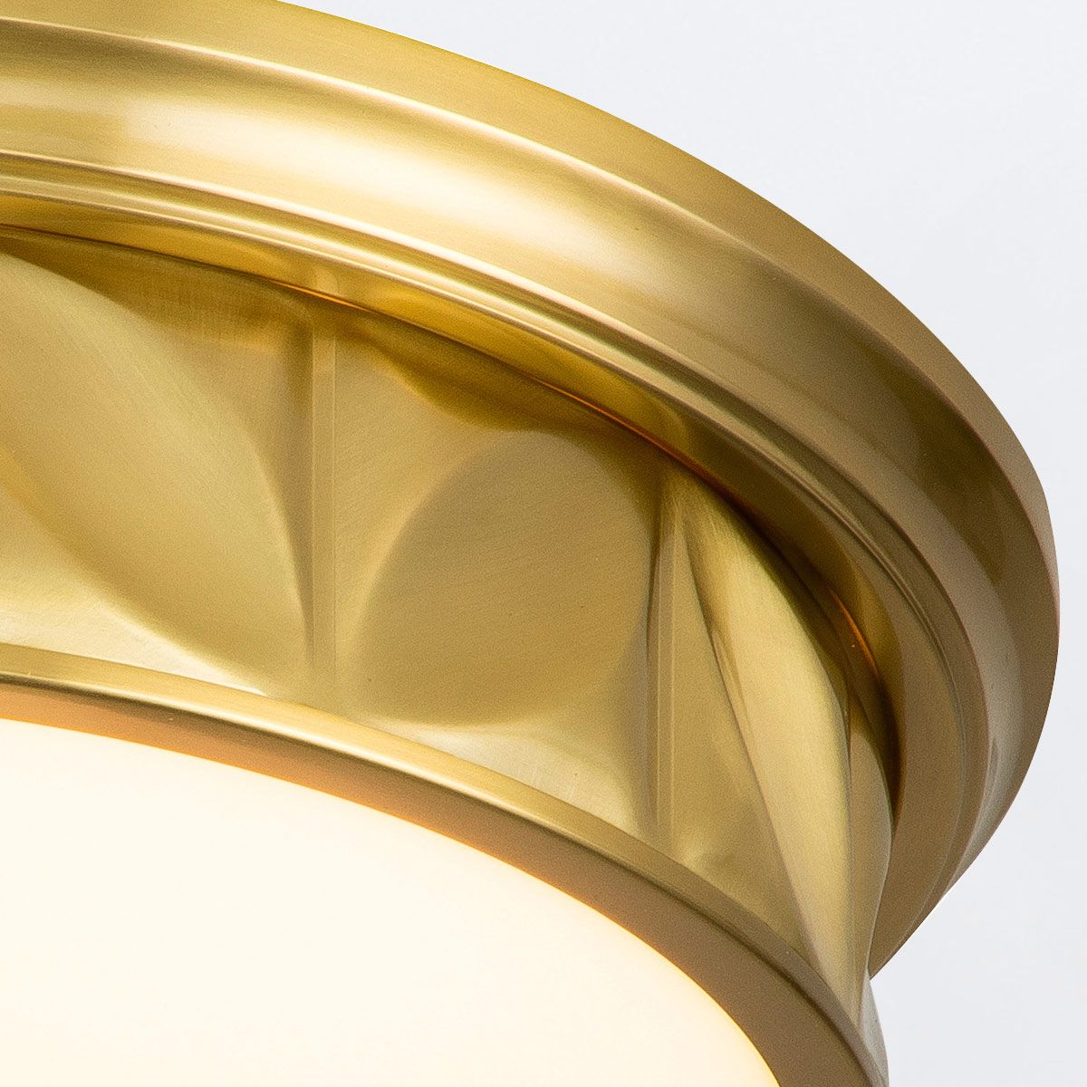 Quintiesse Epsilon 3 Light Ceiling Flush - Aged Brass