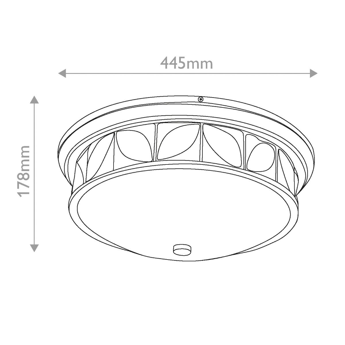 Quintiesse Epsilon 3 Light Ceiling Flush - Aged Brass