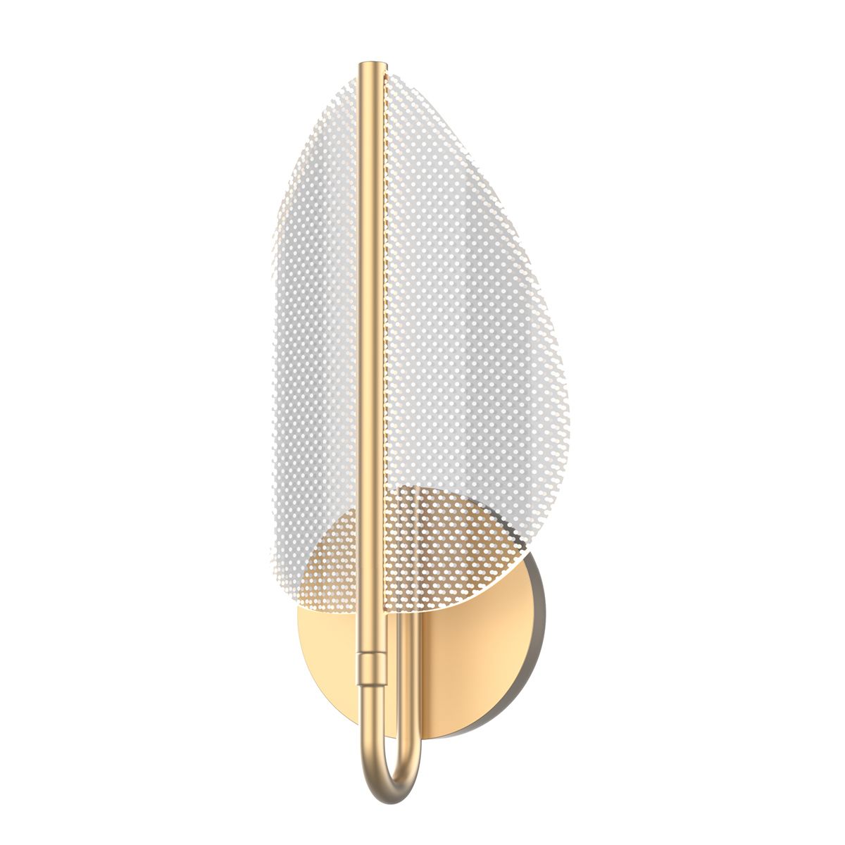 Quintiesse Floriana 1 Leaf LED Wall Light - Natural Brass
