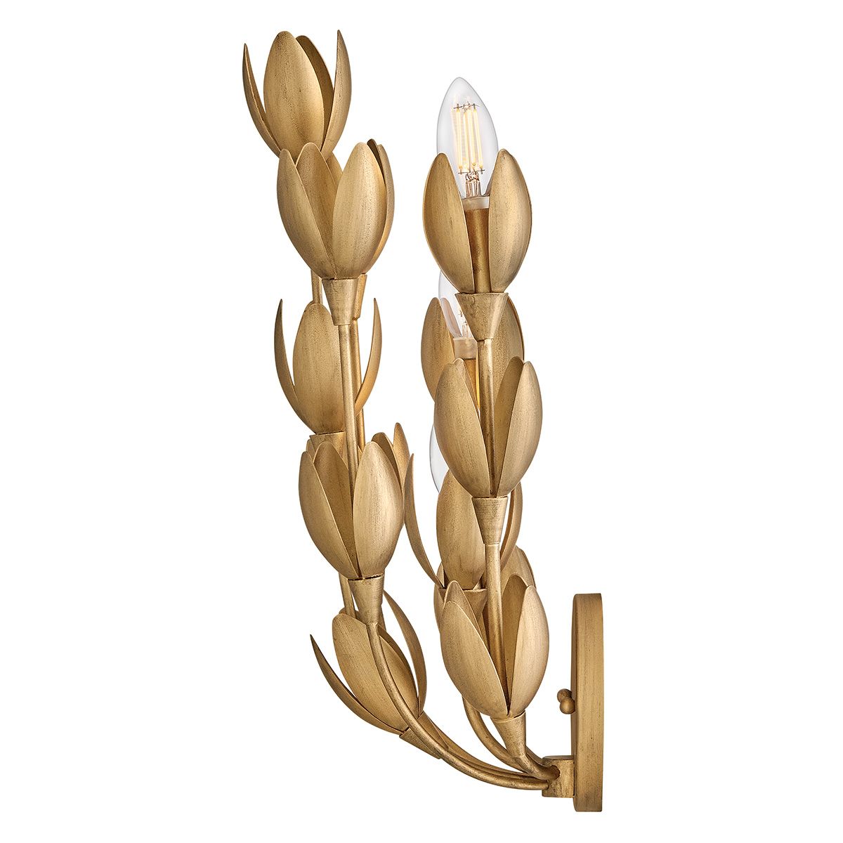 Quintiesse Flora 3 Light Wall Light - Burnished Gold