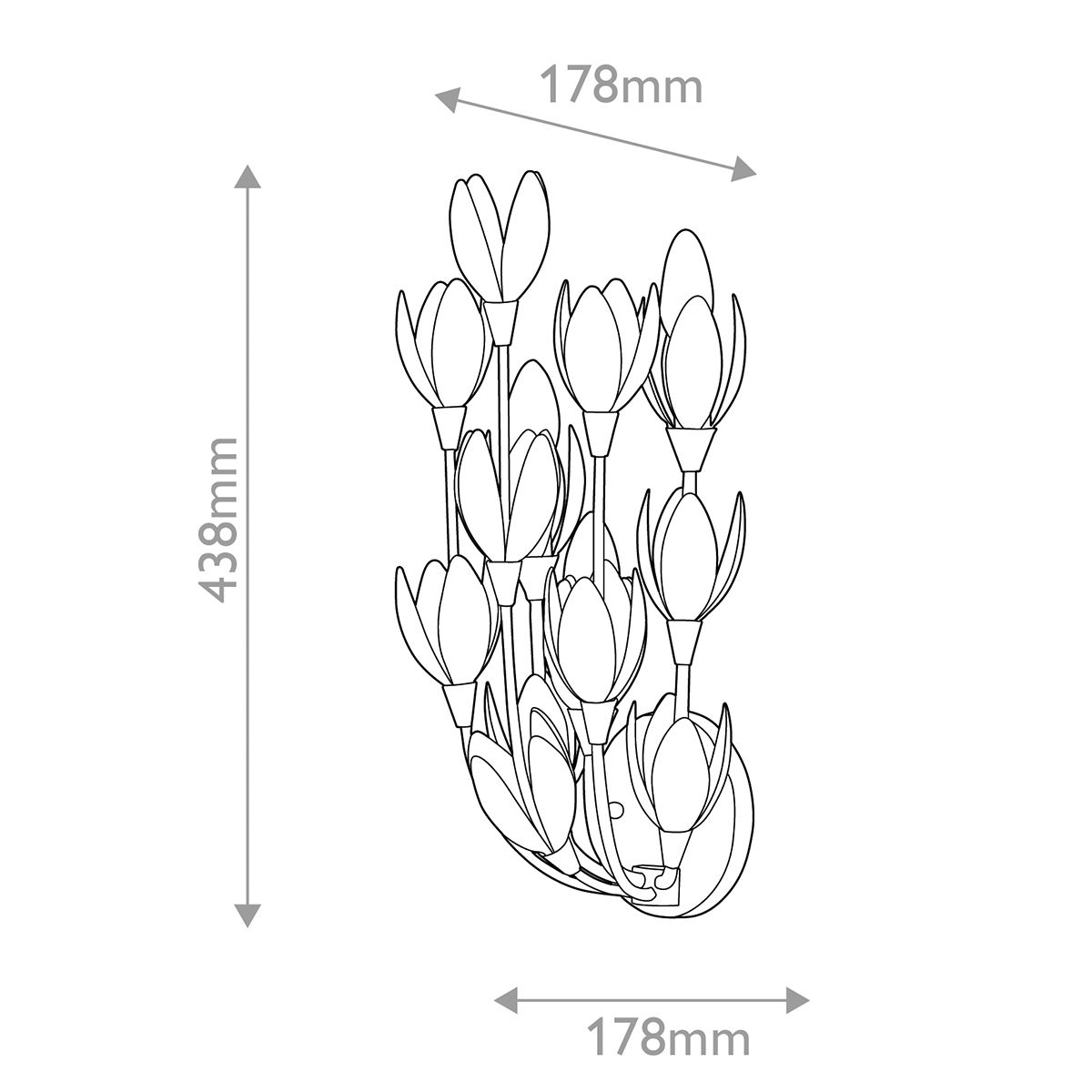 Quintiesse Flora 3 Light Wall Light - Burnished Gold