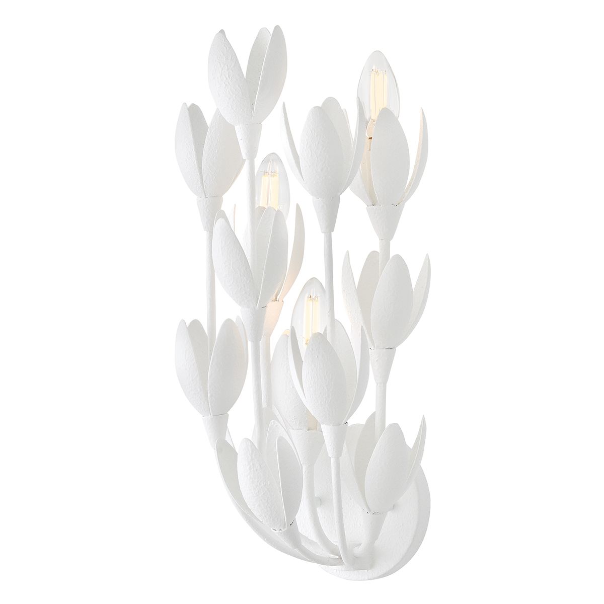 Quintiesse Flora 3 Light Wall Light - Textured Plaster