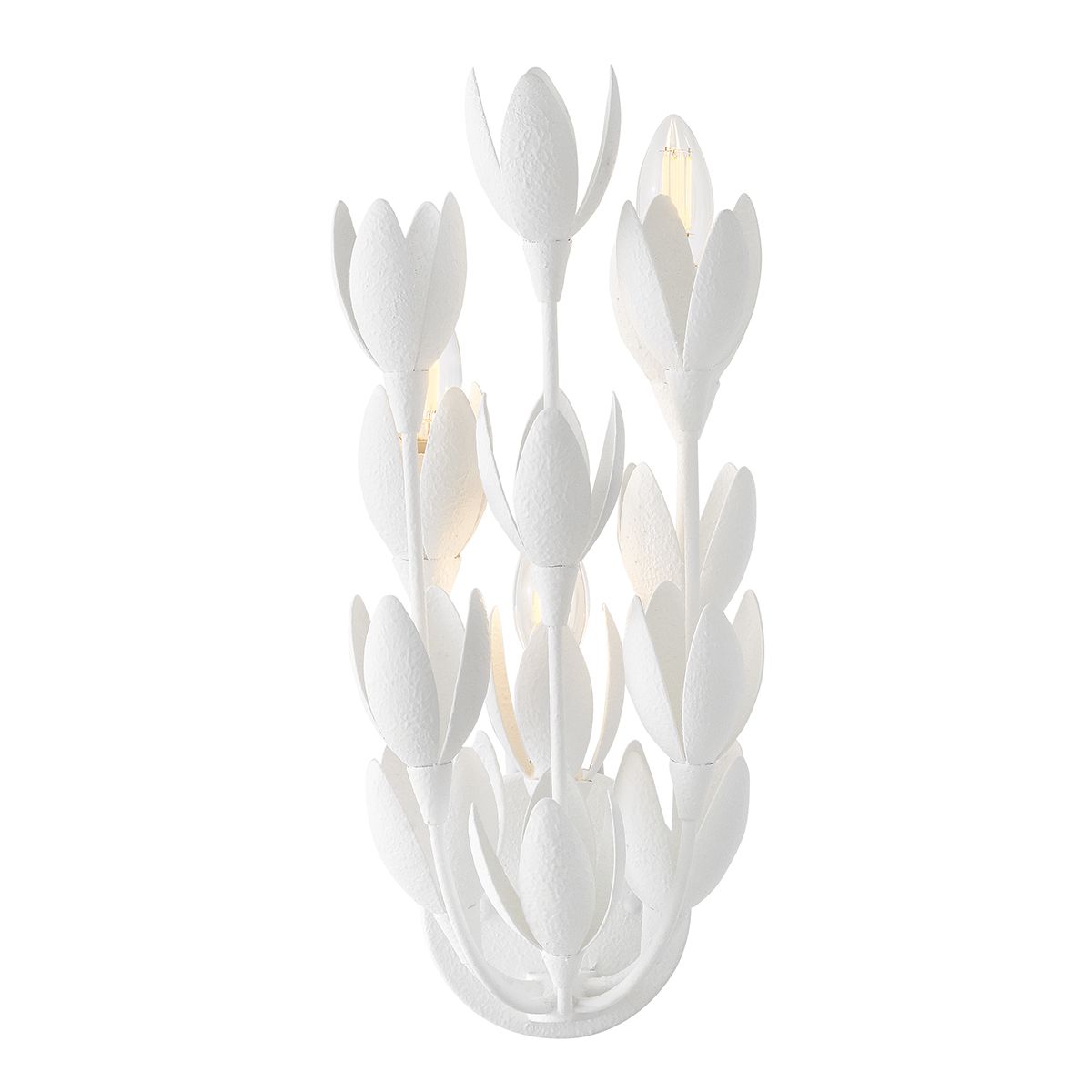Quintiesse Flora 3 Light Wall Light - Textured Plaster