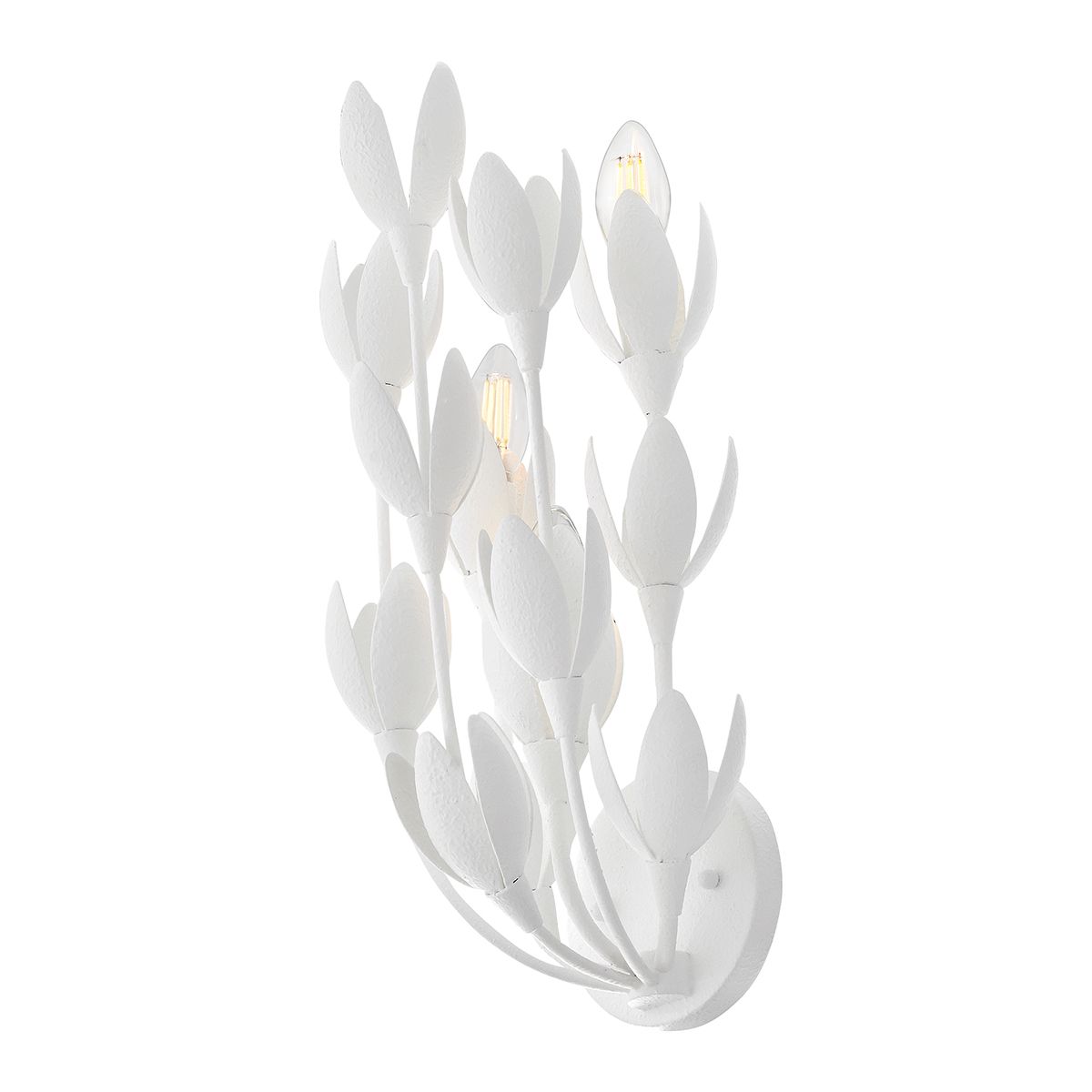 Quintiesse Flora 3 Light Wall Light - Textured Plaster