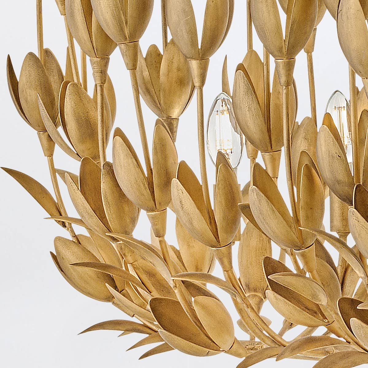 Quintiesse Flora0 10 Light Linear Chandelier - Burnished Gold