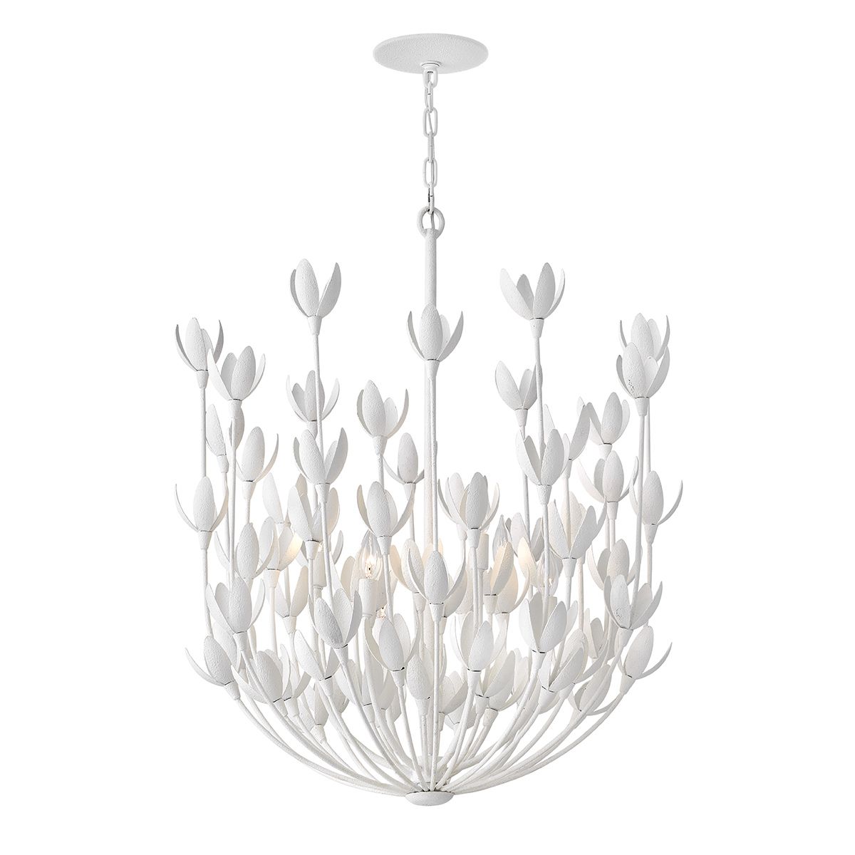 Quintiesse Flora 6 Light Chandelier - Textured Plaster