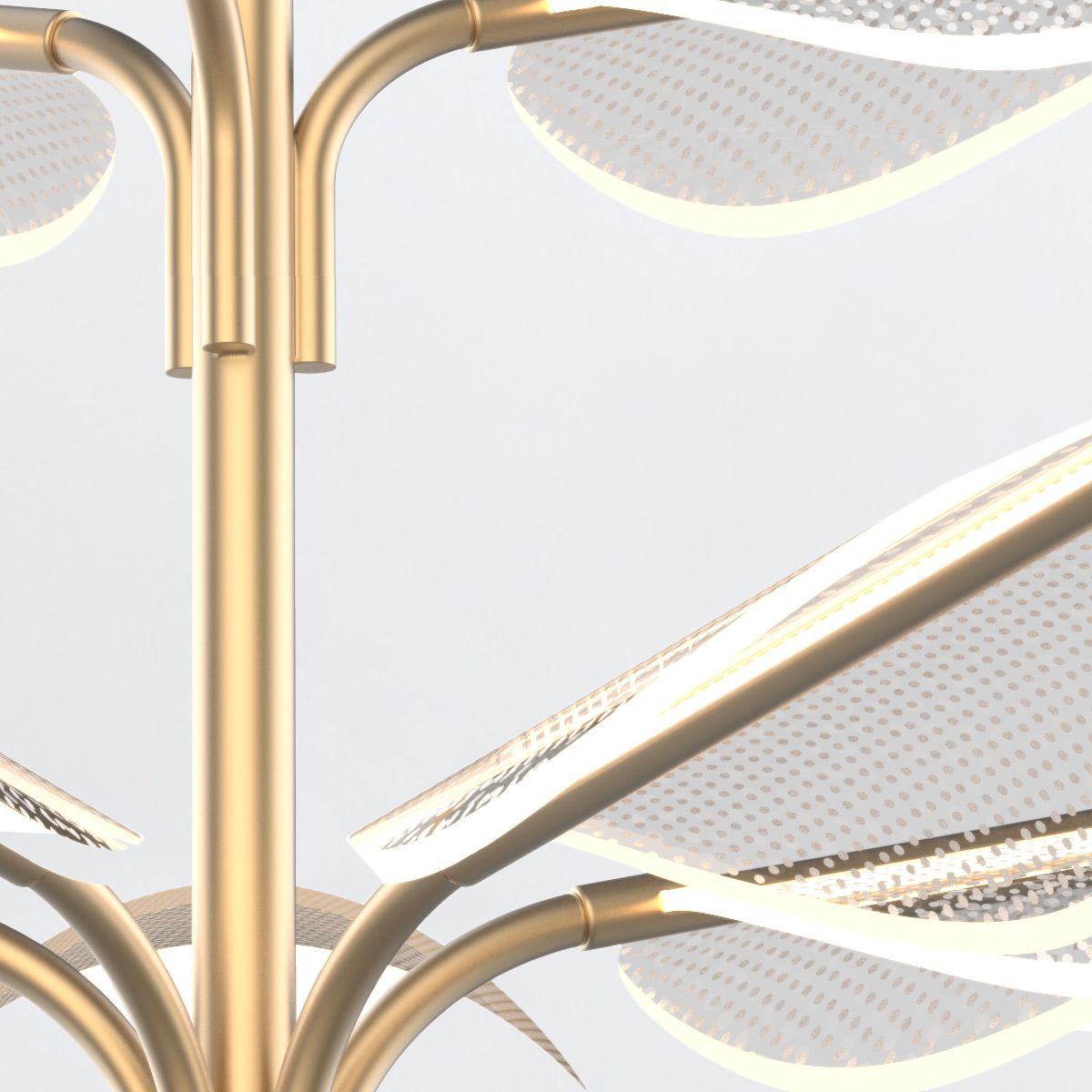 Quintiesse Floriana 8 Leaf LED Chandelier Large - Natural Brass