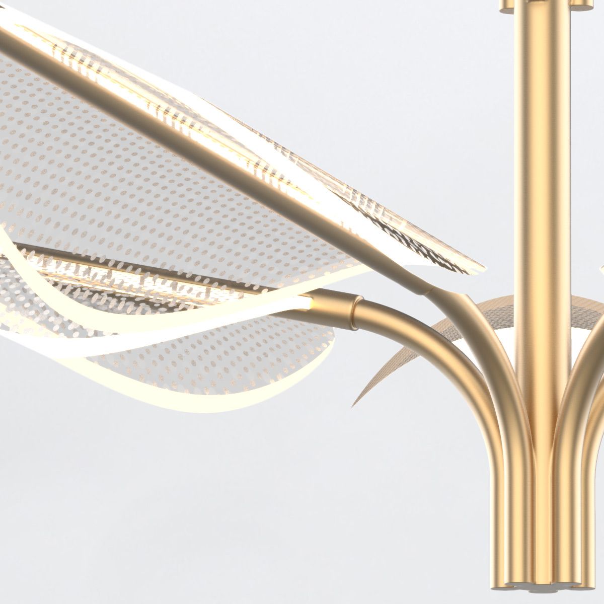 Quintiesse Floriana 8 Leaf LED Chandelier Large - Natural Brass