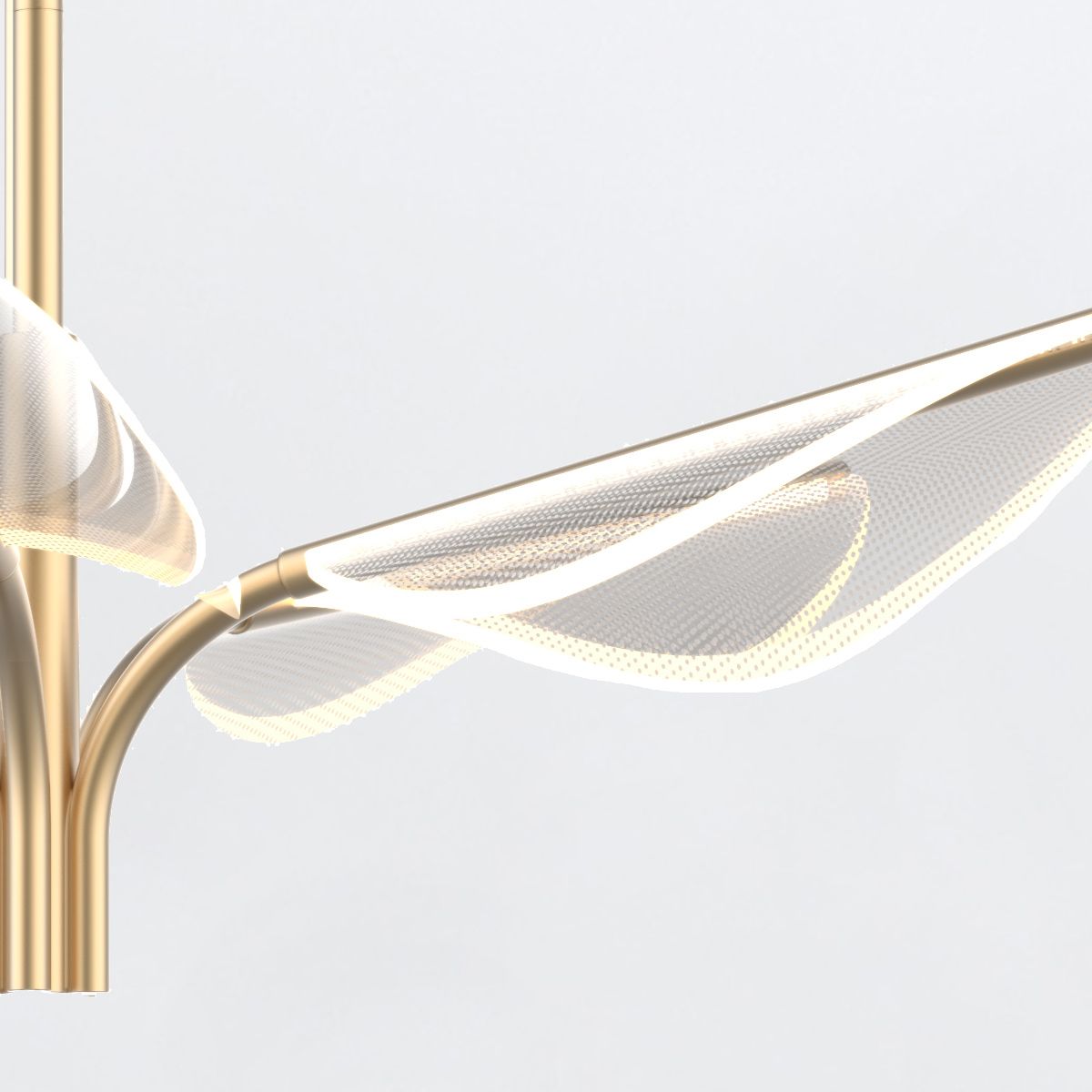 Quintiesse Floriana 5 Leaf LED Chandelier Small - Natural Brass