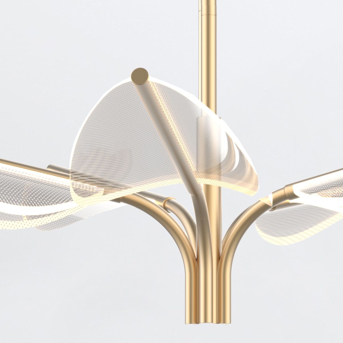 Quintiesse Floriana 5 Leaf LED Chandelier Small - Natural Brass