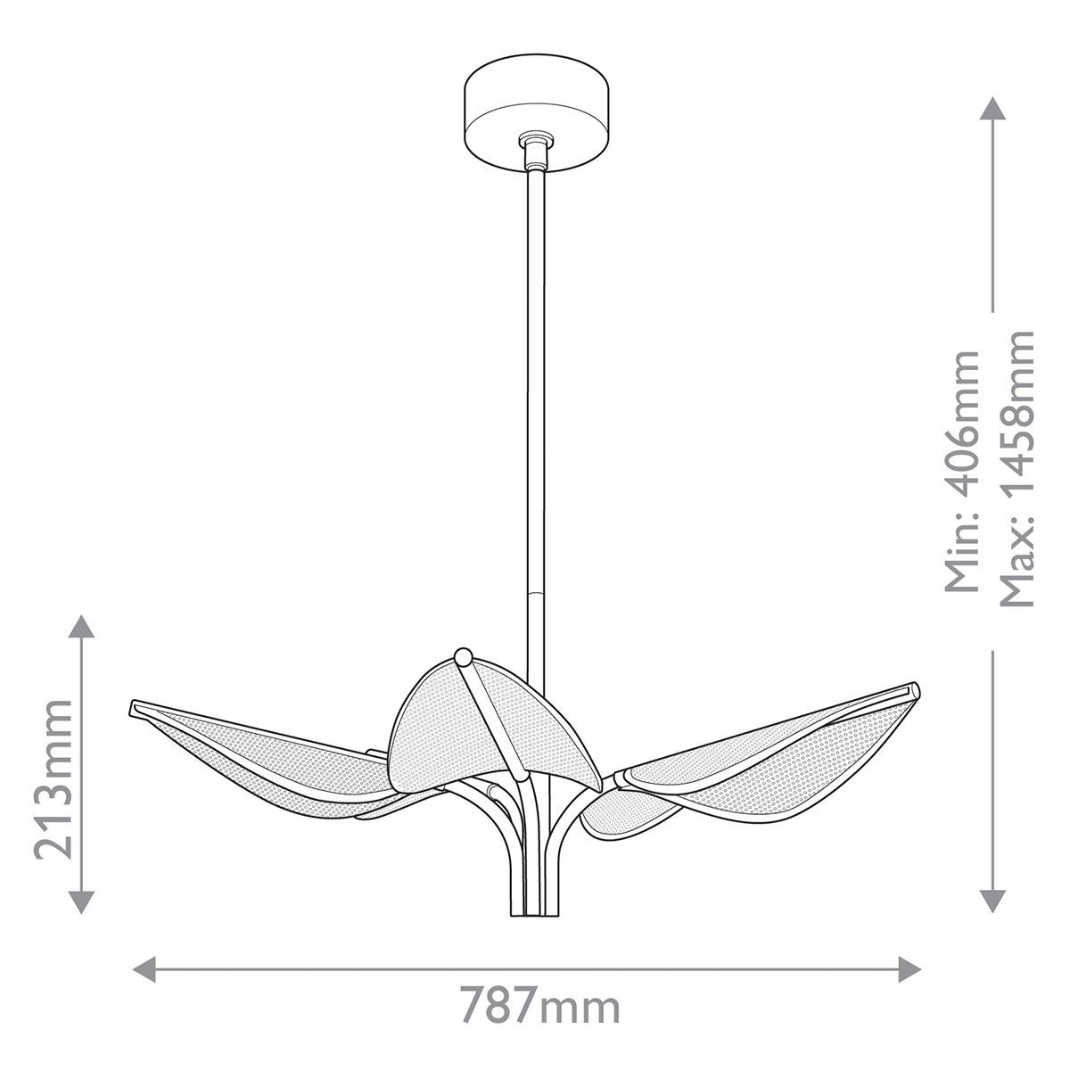 Quintiesse Floriana 5 Leaf LED Chandelier Small - Natural Brass