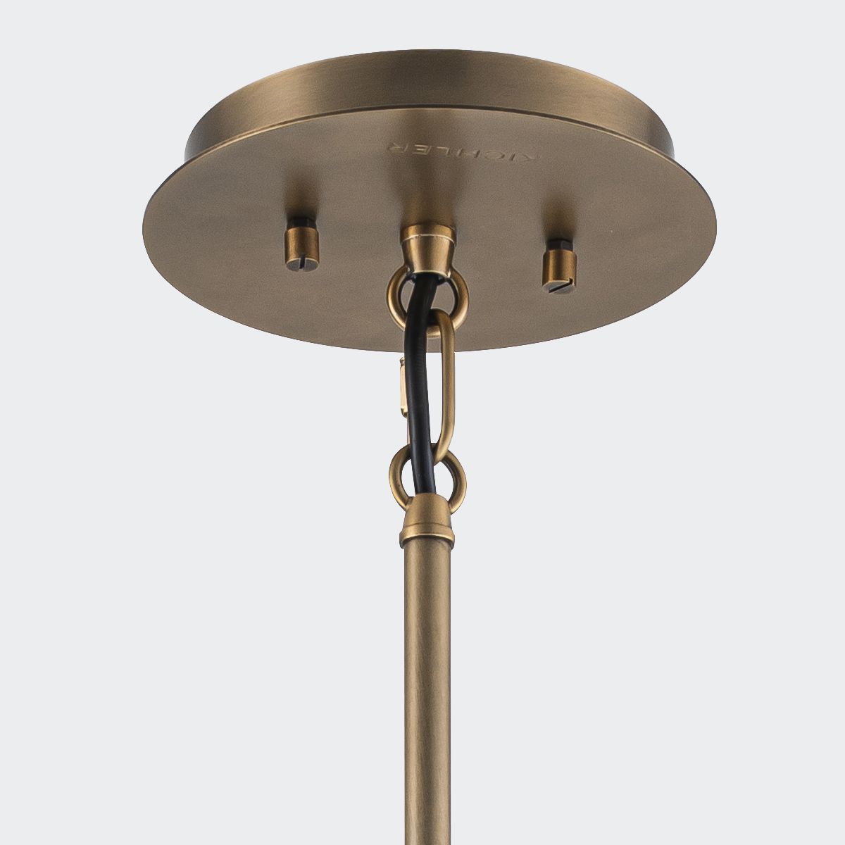 Quintiesse Linara 3 Light Pendant - Black & Natural Brass