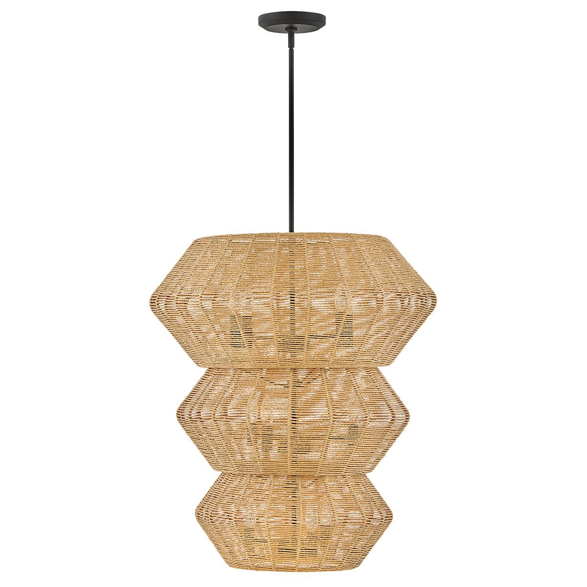 Quintiesse Luca 10 Light Multi Tier Chandelier - Black & Camel