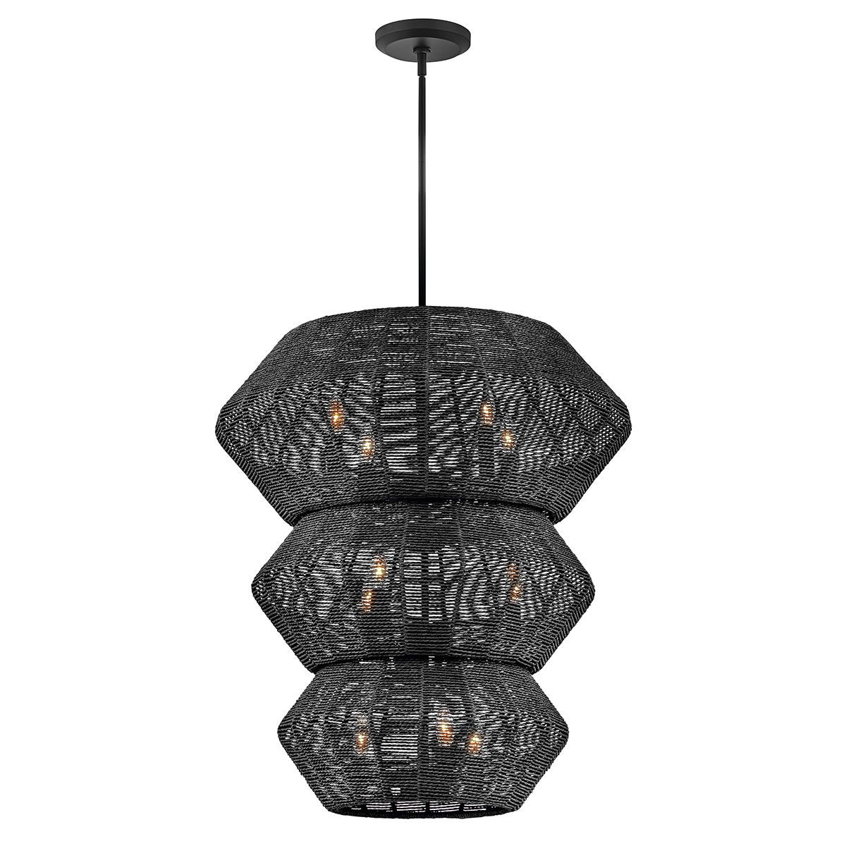 Quintiesse Luca 10 Light Multi Tier Chandelier - Black