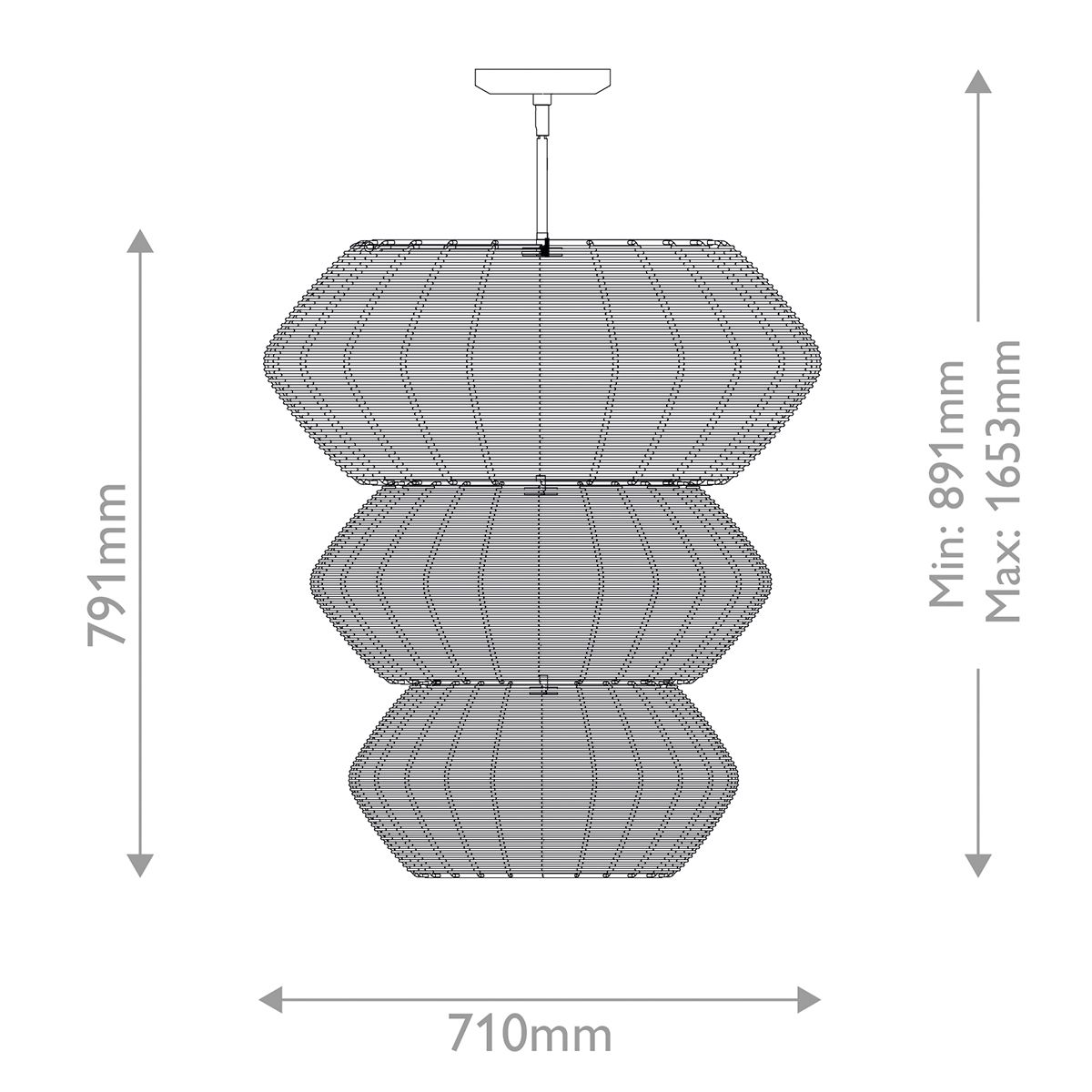 Quintiesse Luca 10 Light Multi Tier Chandelier - Black